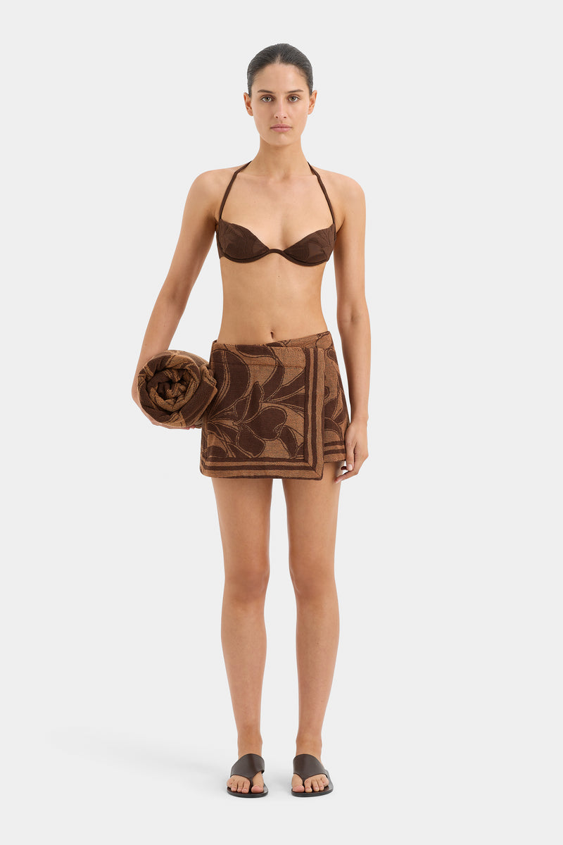SIR the label Mar Terry Mini Skirt CHOCOLATE TERRY