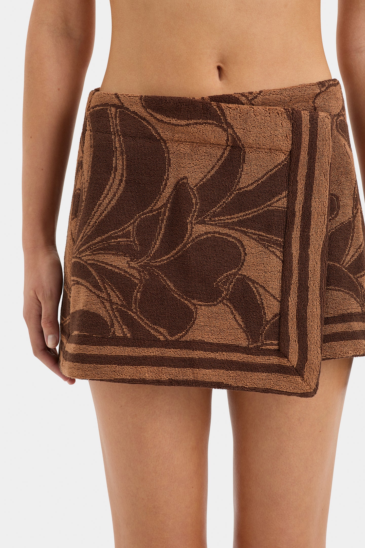 SIR the label Mar Terry Mini Skirt CHOCOLATE TERRY
