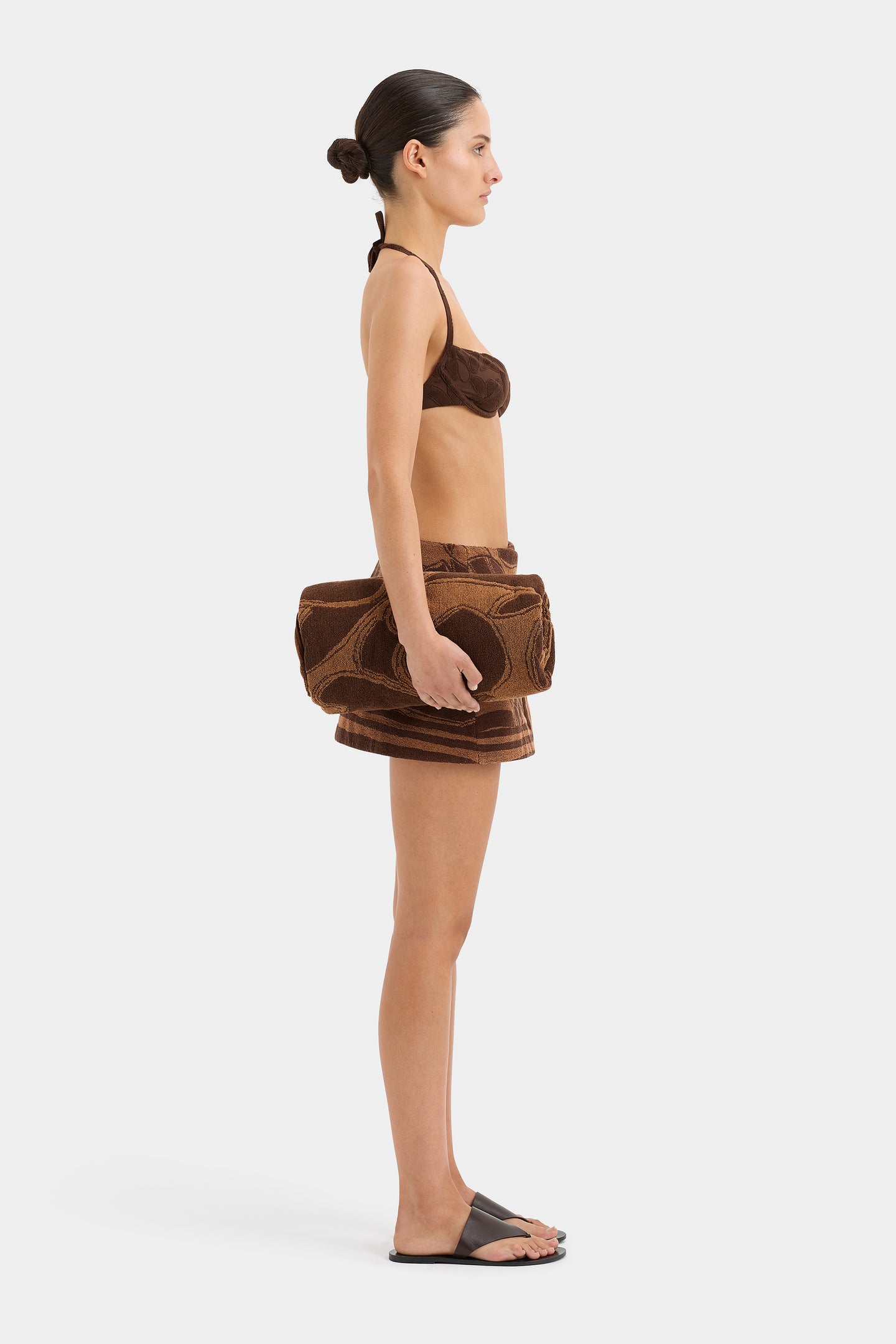 SIR the label Mar Terry Mini Skirt CHOCOLATE TERRY