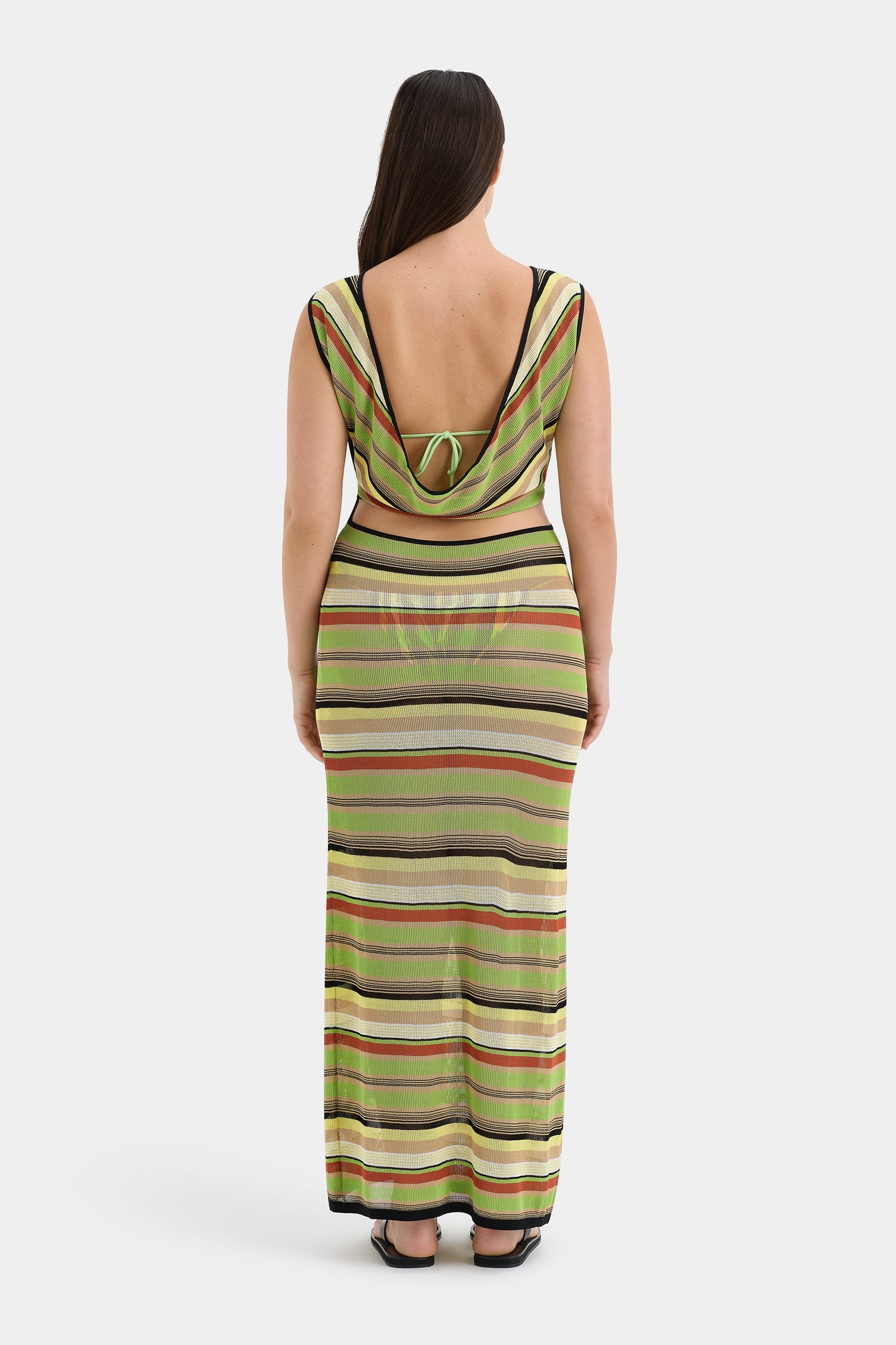 SIR the label Coastline Tie Dress PALM STRIPE