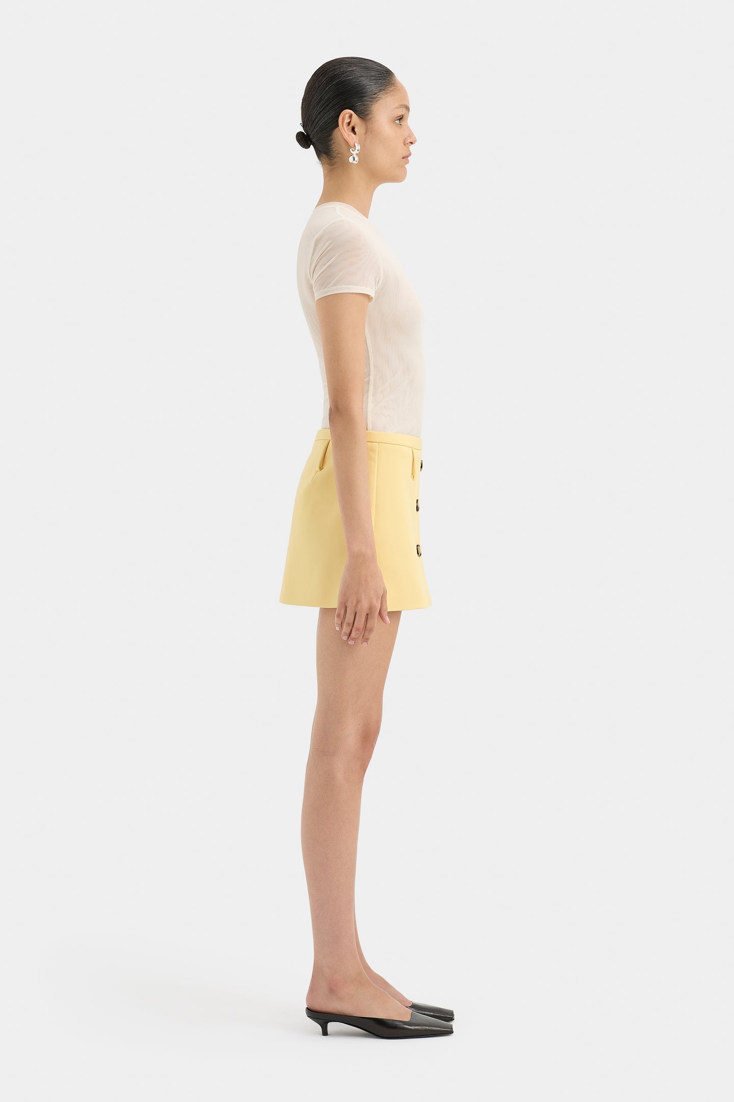 SIR the label Sandrine Button Mini Skirt LIMONE