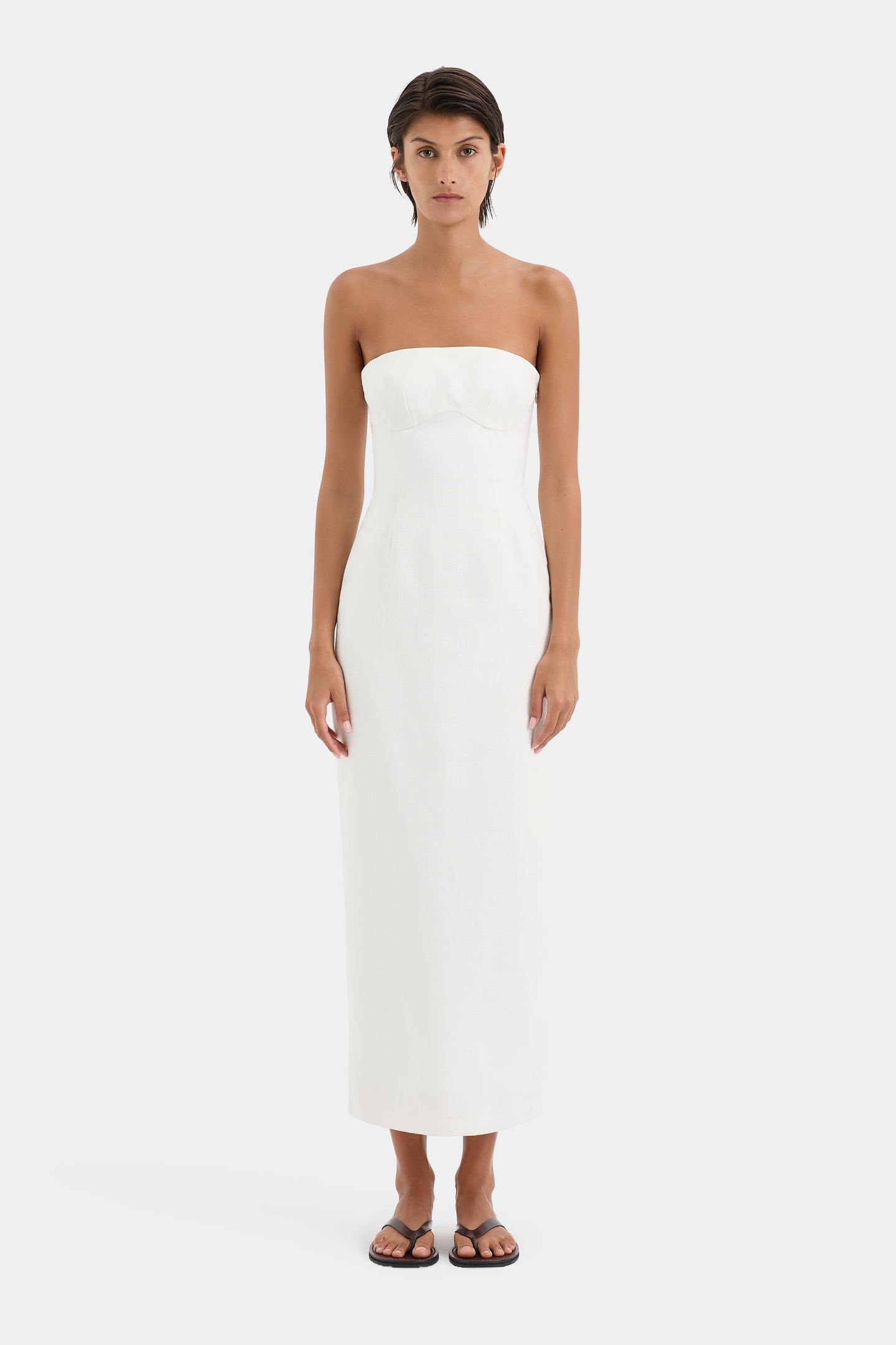 SIR the label Evalita Column Dress IVORY