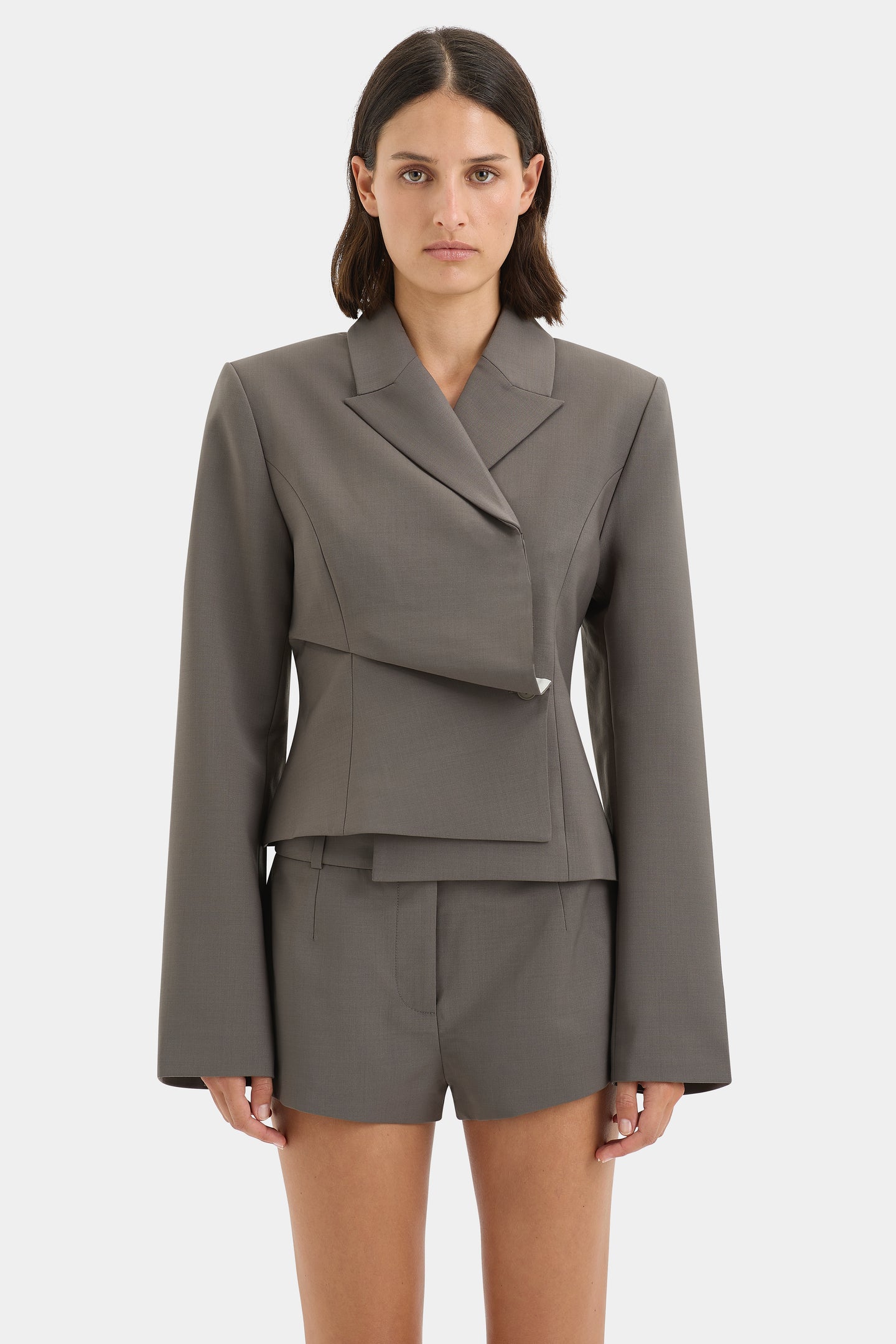 SIR the label Maya Pleated Blazer Grey