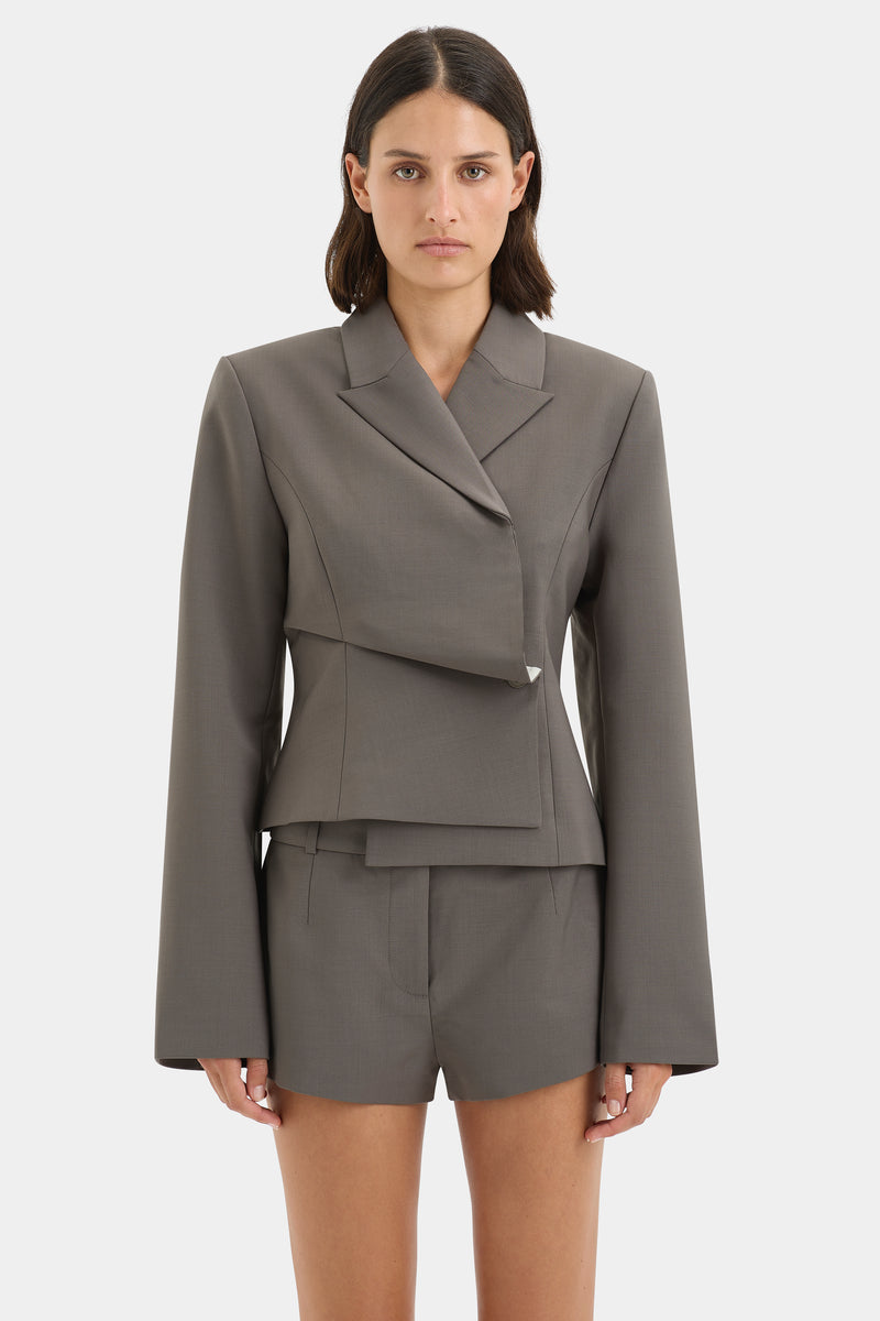 SIR the label Maya Pleated Blazer Grey