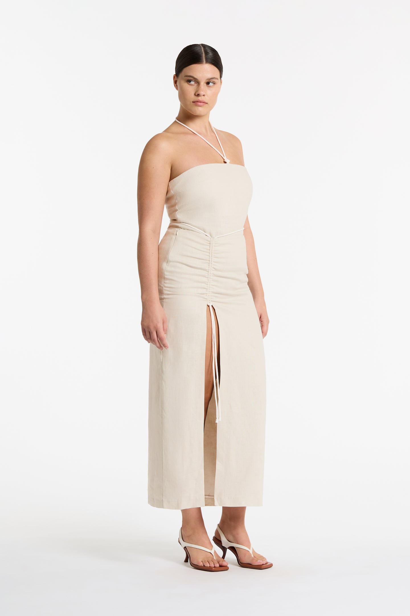 SIR the label D'Orsay Corded Midi Skirt Ecru