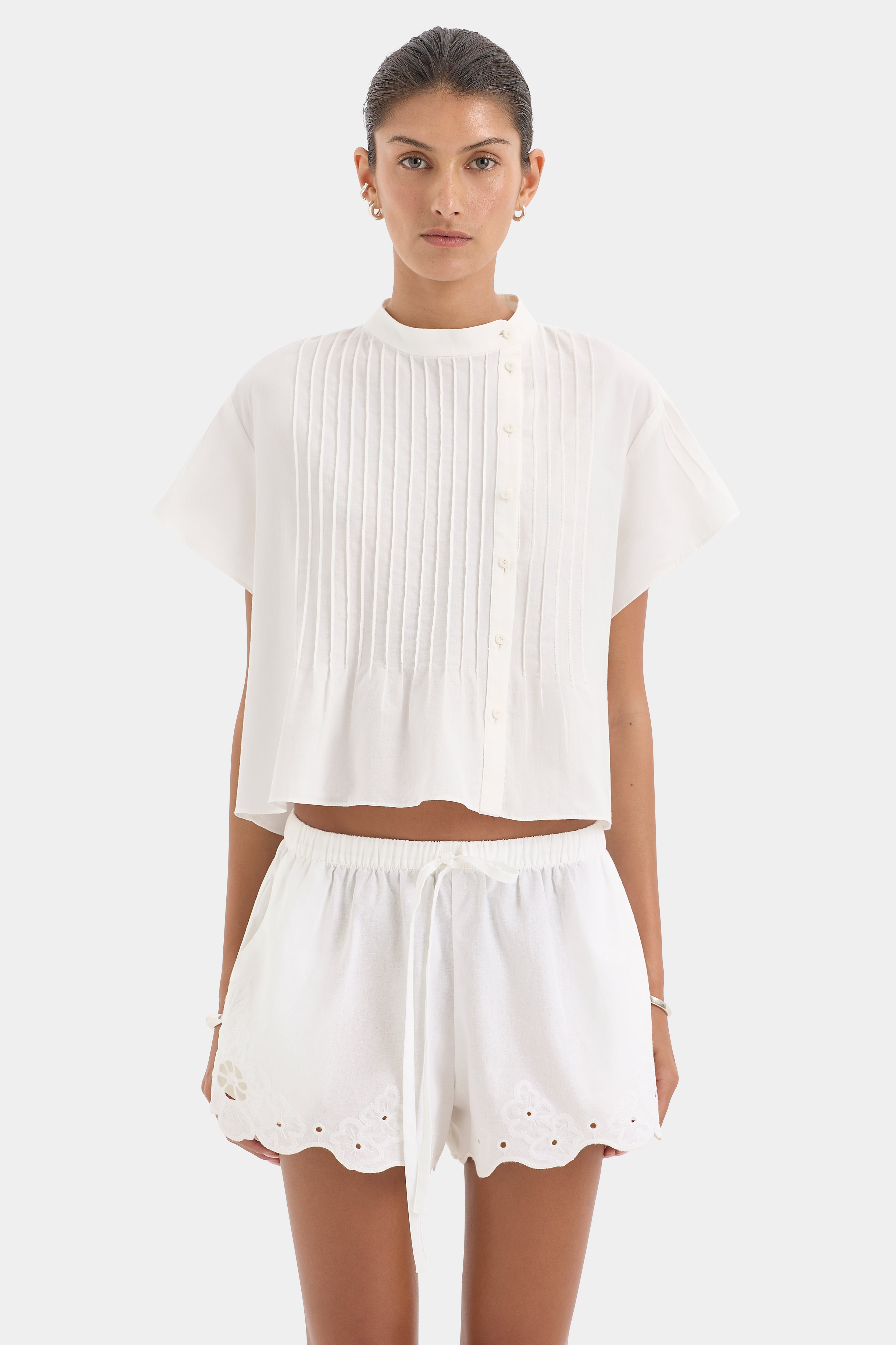 Beatrice Pintuck Top