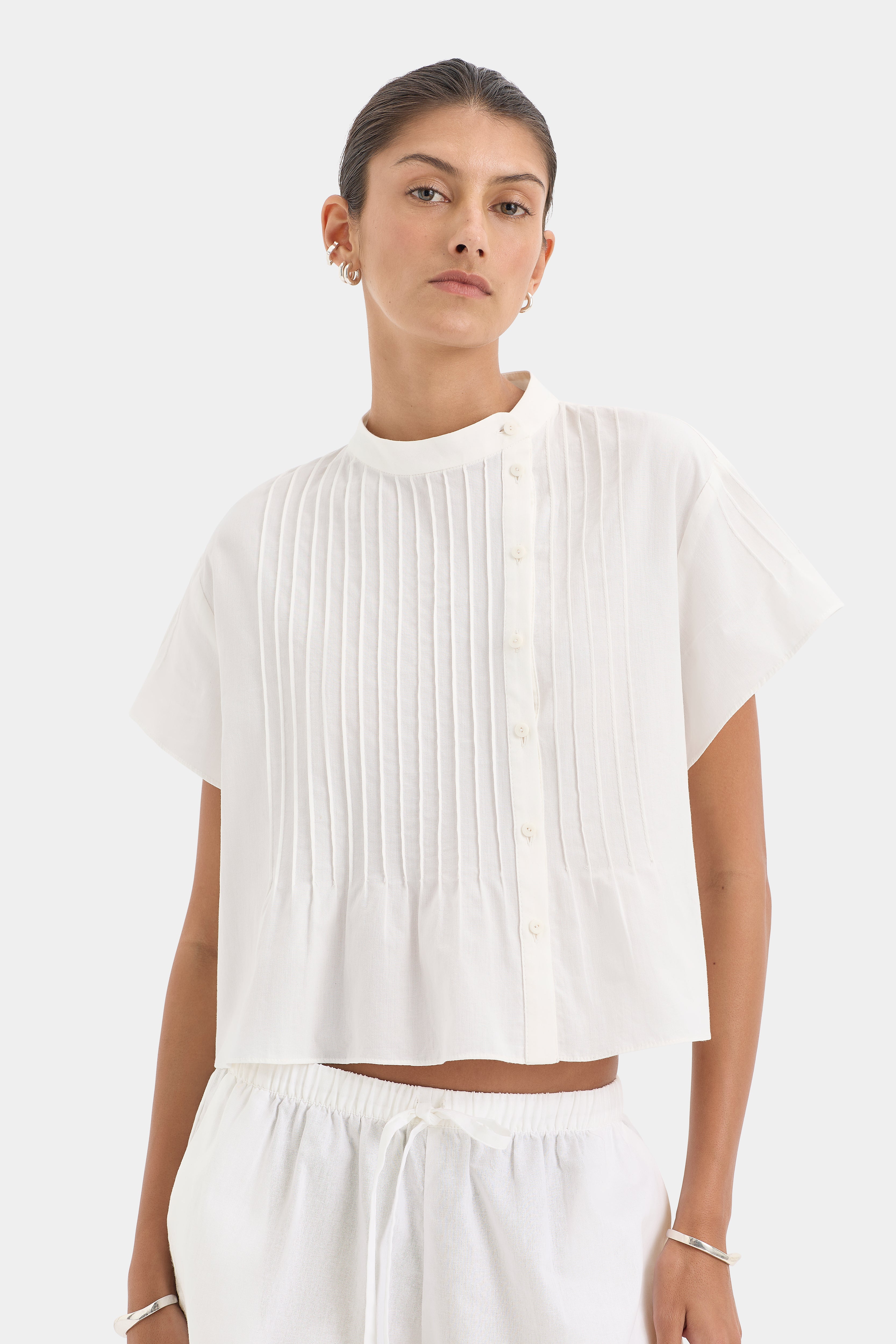 Beatrice Pintuck Top