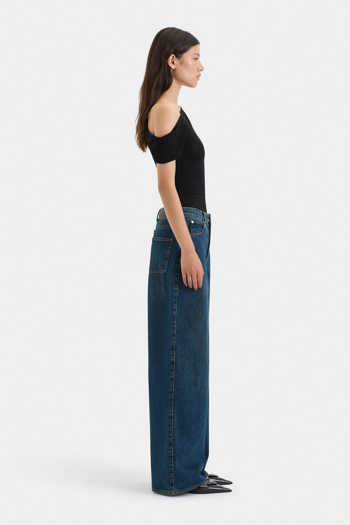 SIR the label Stella Wide Leg Jean WASHED INDIGO