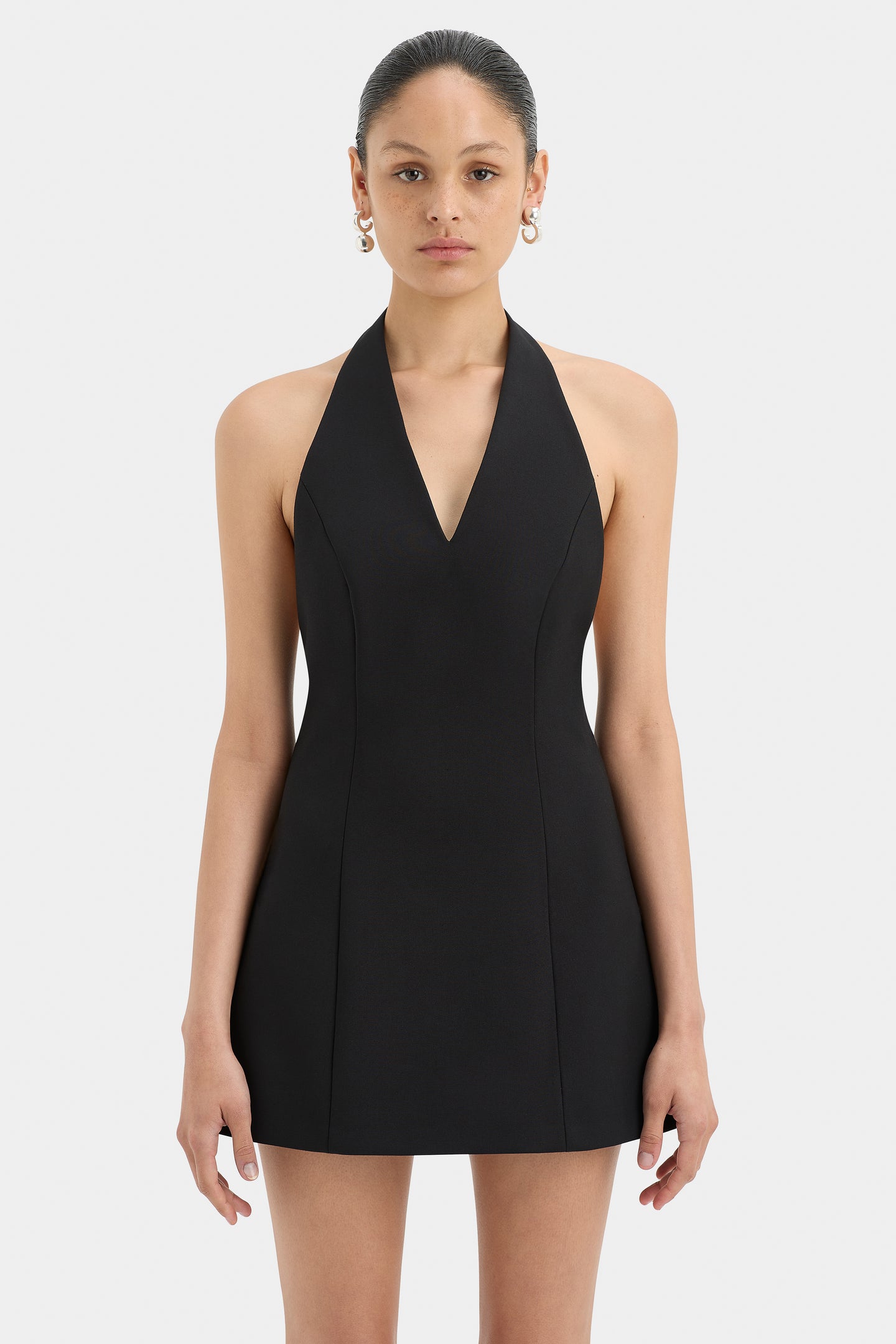 SIR the label Sandrine Halter Mini Dress BLACK