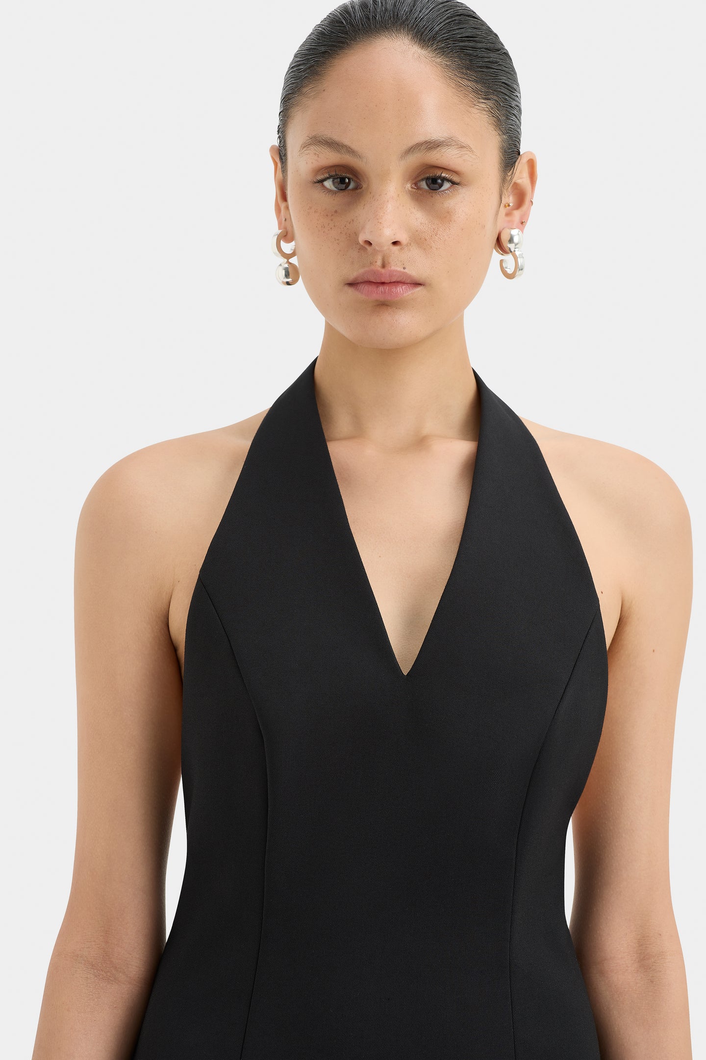 SIR the label Sandrine Halter Mini Dress BLACK