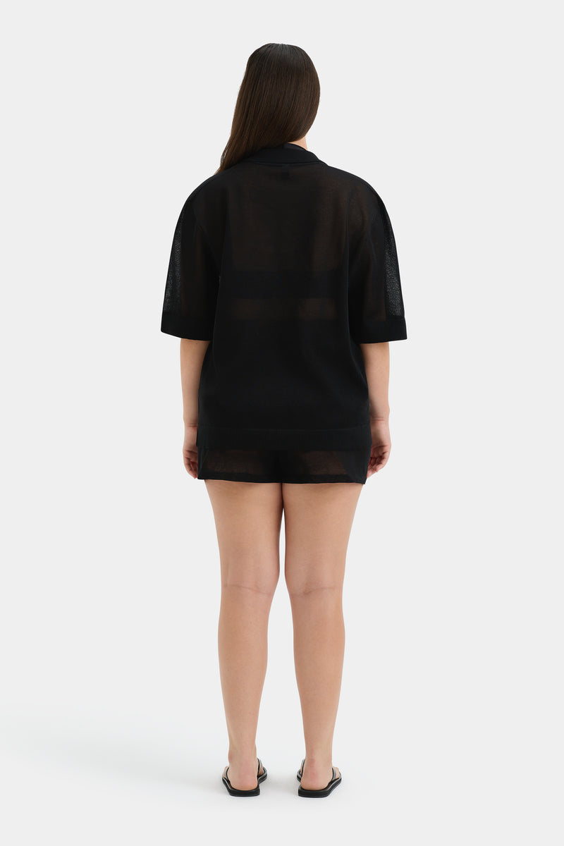 SIR the label Coastline Overlay Shirt BLACK