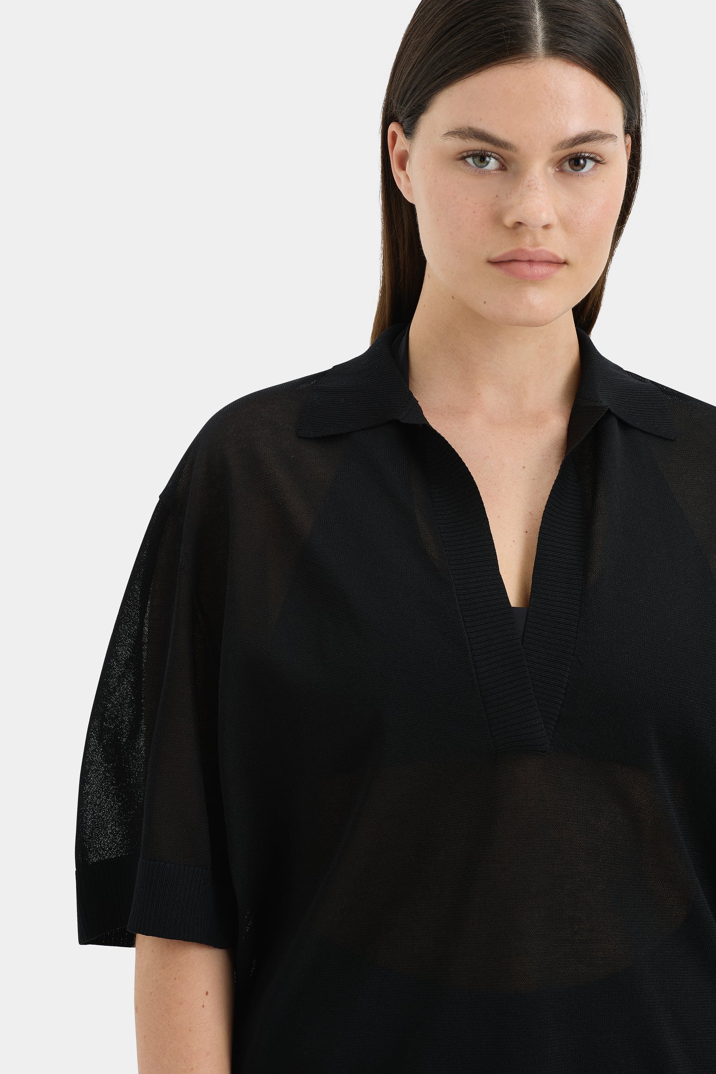 SIR the label Coastline Overlay Shirt BLACK