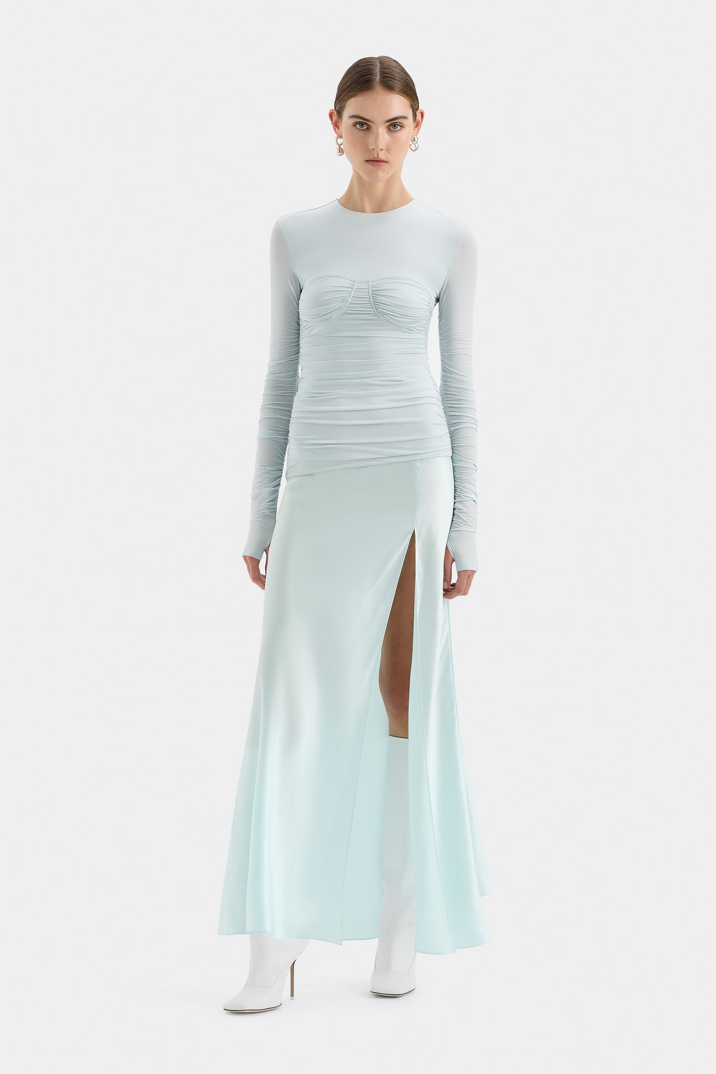 SIR the label Alessia Draped Gown ICE BLUE