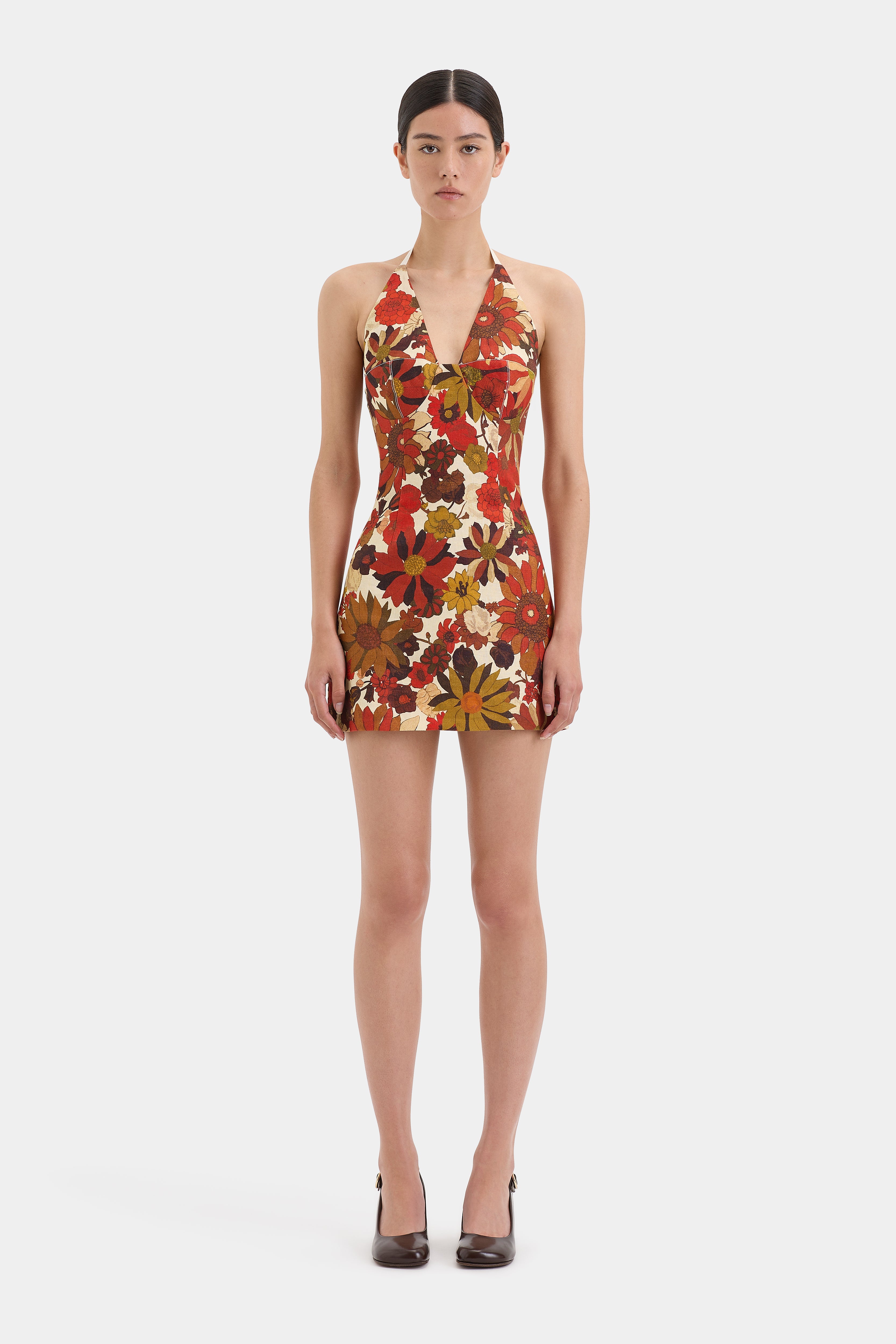 Castella Mini Dress | Red Flora Rosso | SIR. Castella Mini Dress | Red Flora Rosso | SIR.