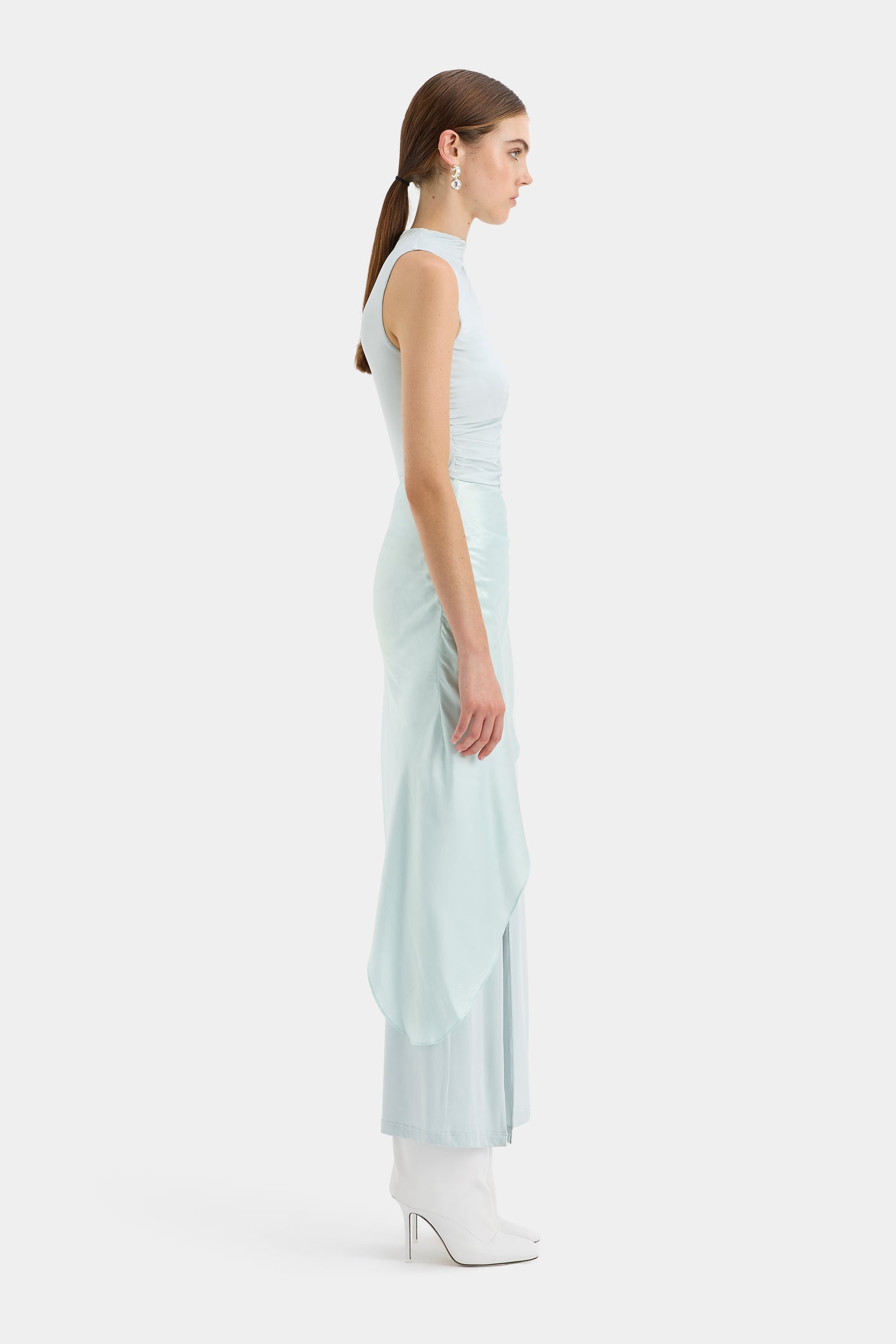 SIR the label Alessia Draped Skirt ICE BLUE
