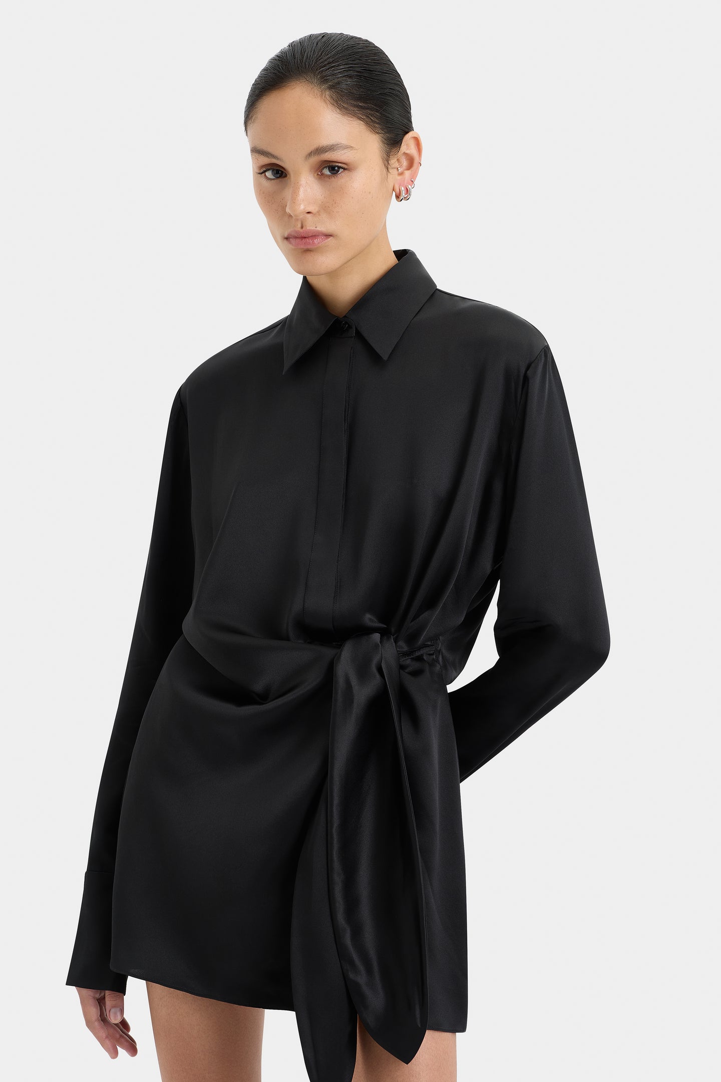 SIR the label Sorrento Shirt Dress BLACK