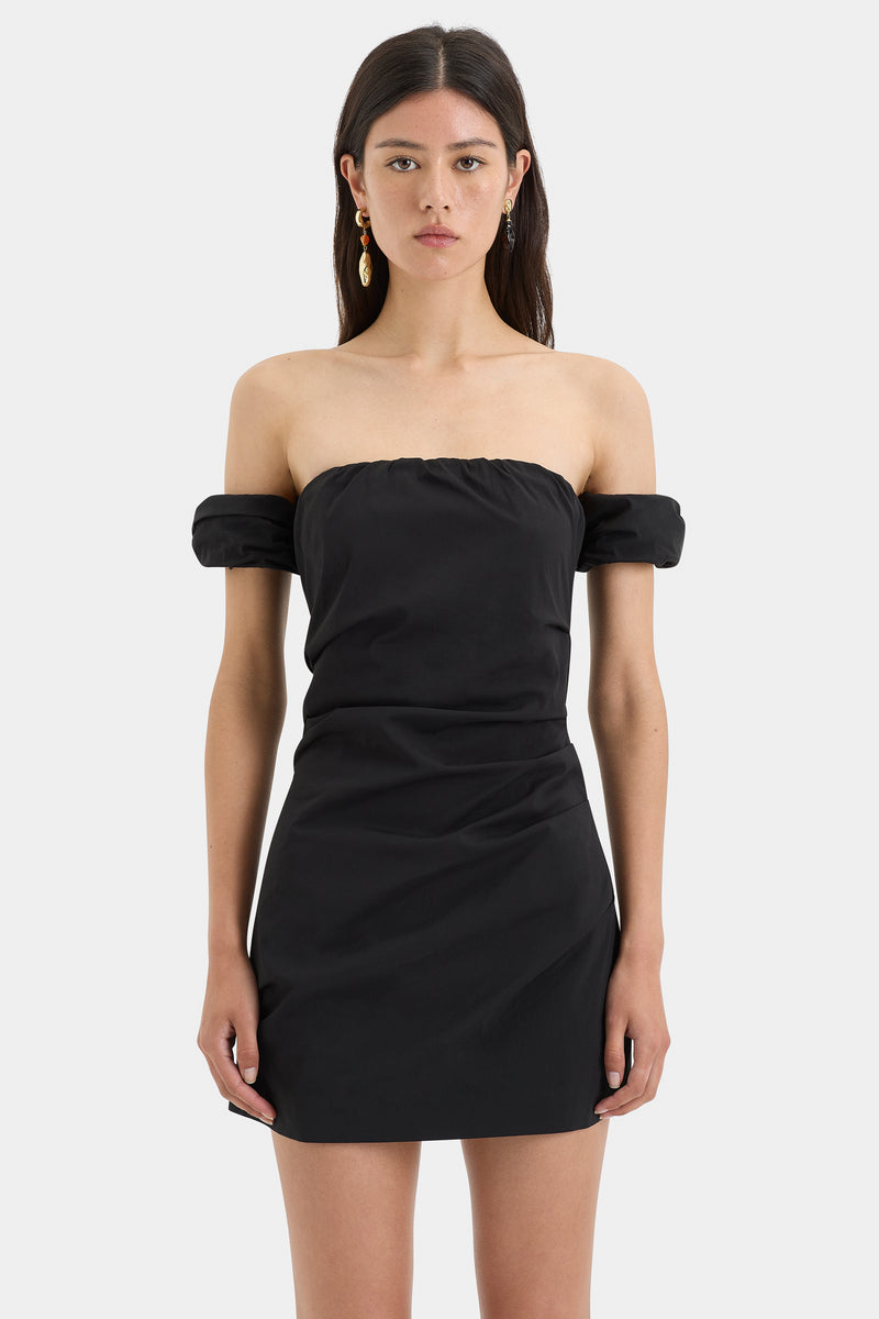 SIR the label Carmen Draped Mini Dress BLACK