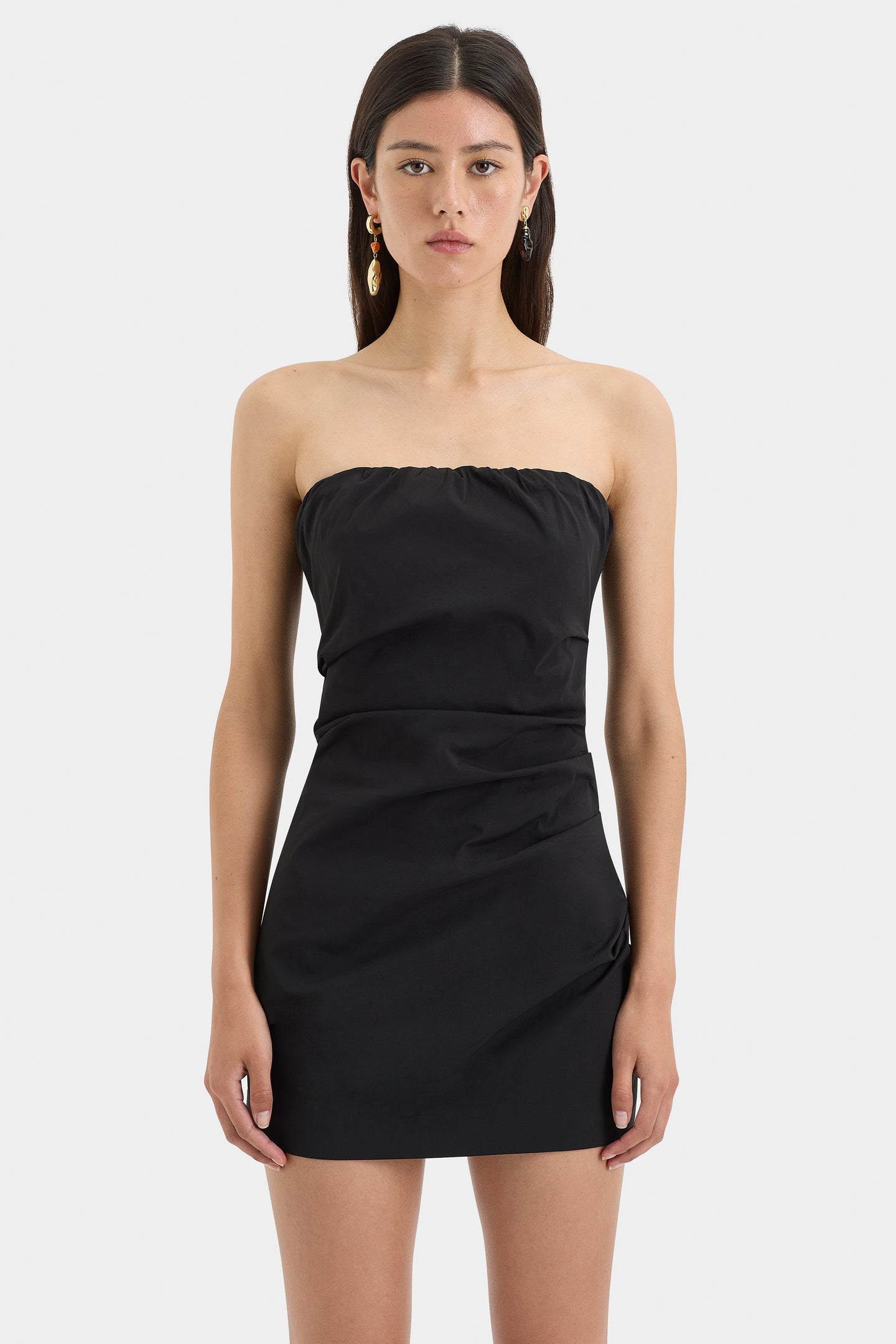 SIR the label Carmen Draped Mini Dress BLACK