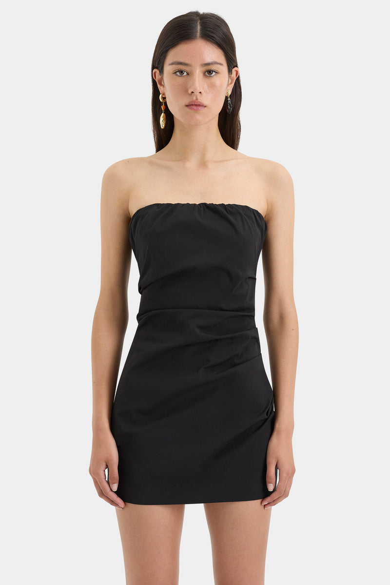 SIR the label Carmen Draped Mini Dress BLACK