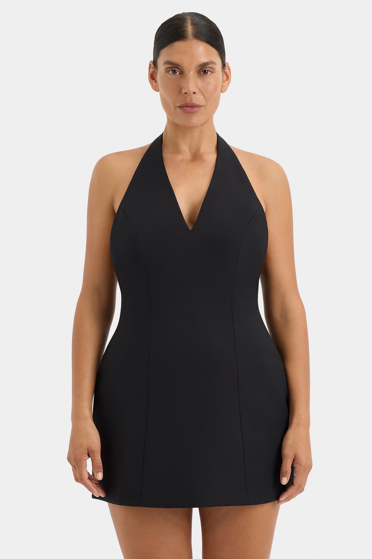 SIR the label Sandrine Halter Mini Dress BLACK