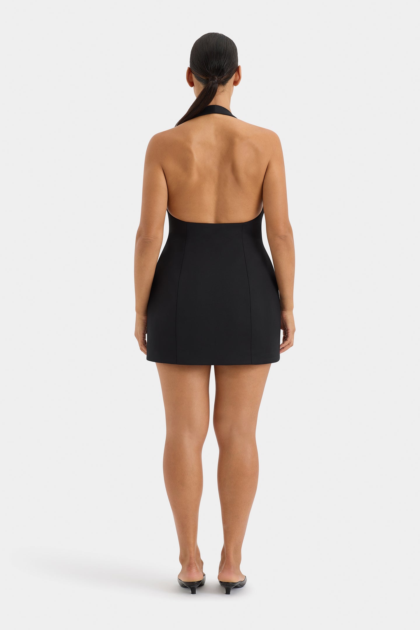 SIR the label Sandrine Halter Mini Dress BLACK