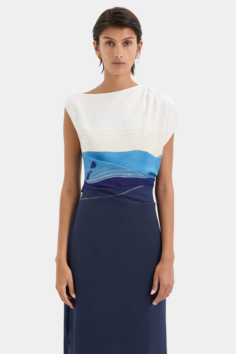 SIR the label Mariner Midi Dress SHORELINE STRIPE