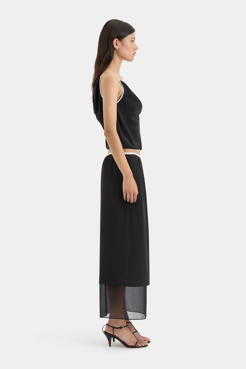 SIR the label Adrienne Midi Skirt MONOCROME