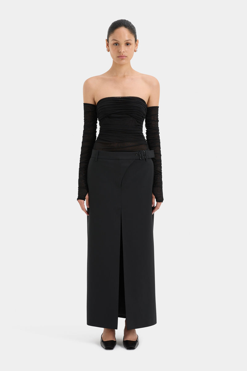 SIR the label Leonardo Belted Skirt BLACK