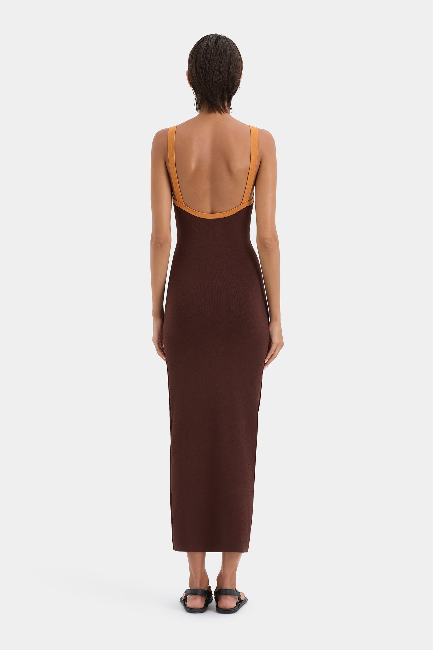 SIR the label Solana Midi Dress CHOCOLATE