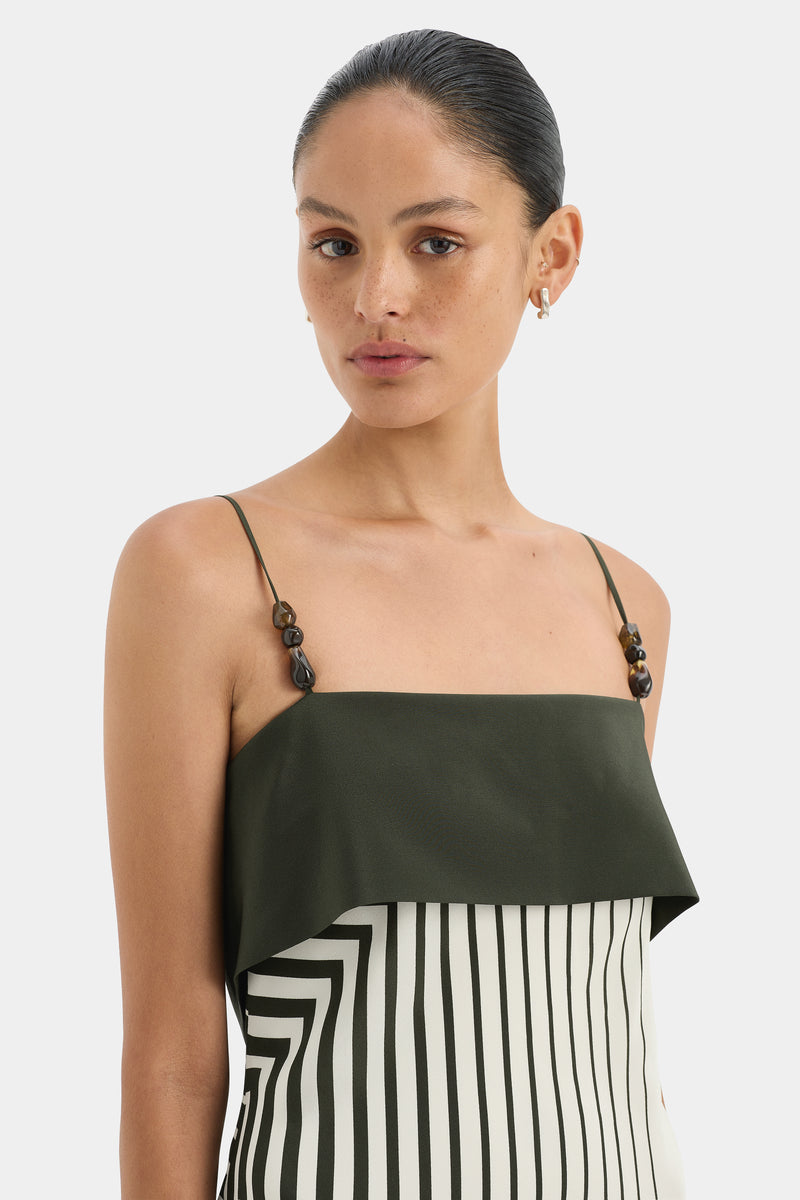 SIR the label Leilana Slip Dress Garden Stripe