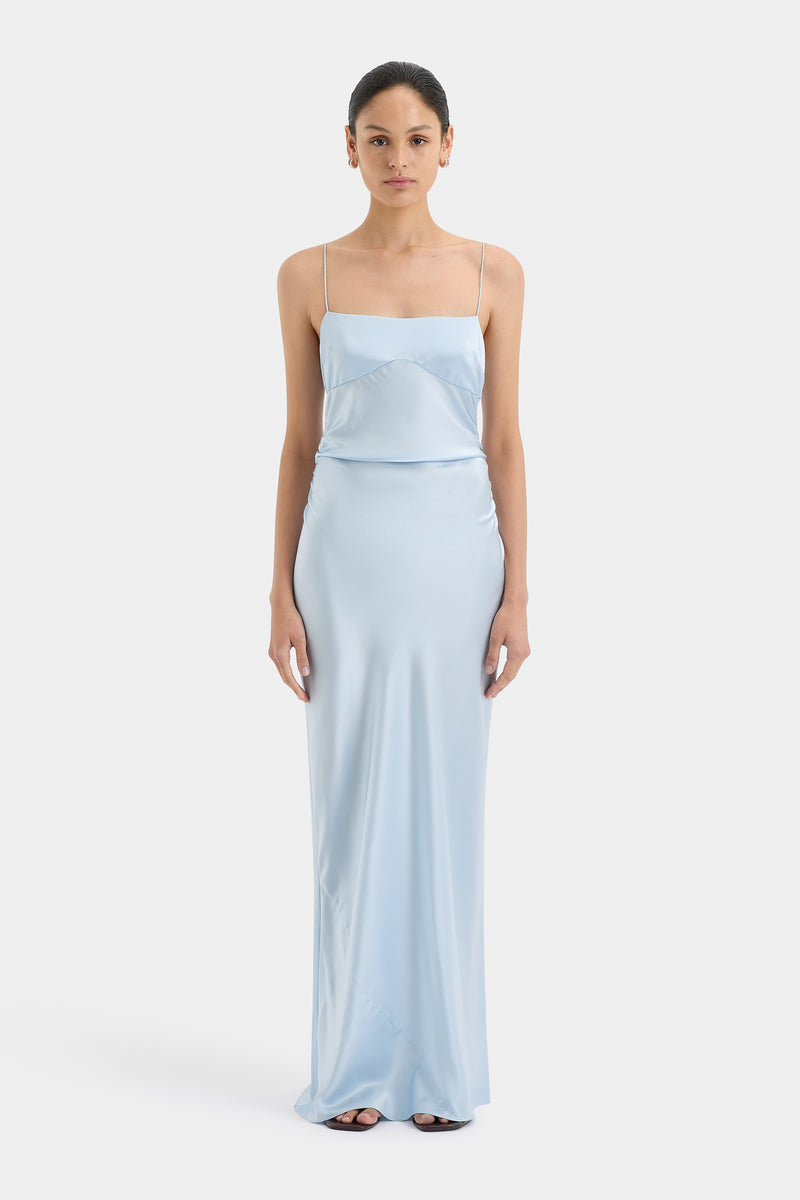 SIR the label Lush Gathered Slip Dress PALE BLUE