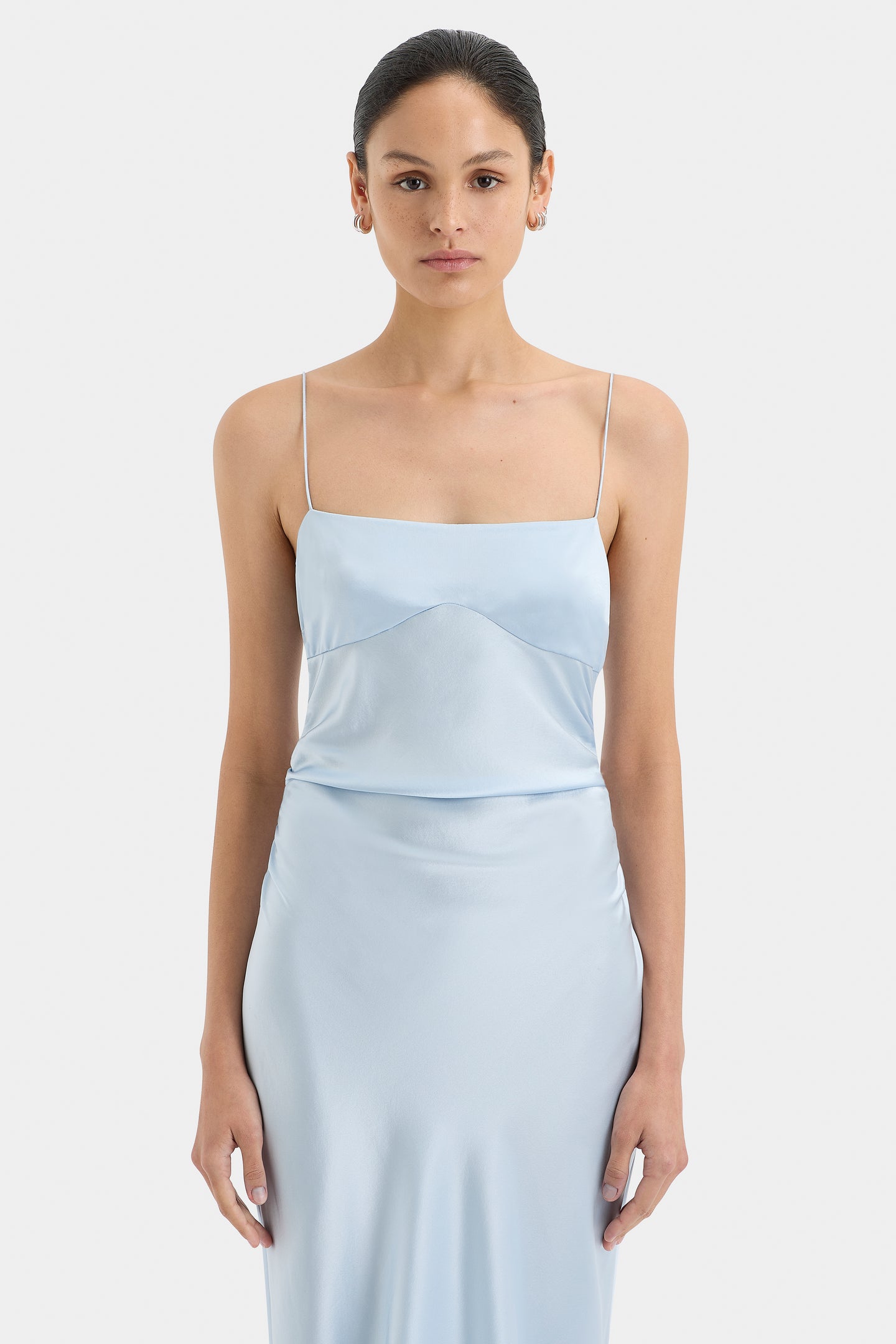 SIR the label Lush Gathered Slip Dress PALE BLUE