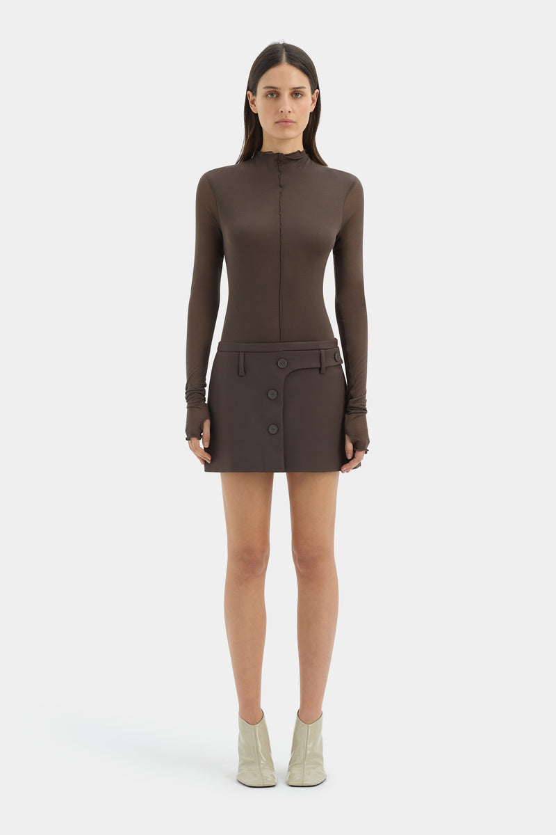 Sandrine Button Mini Skirt