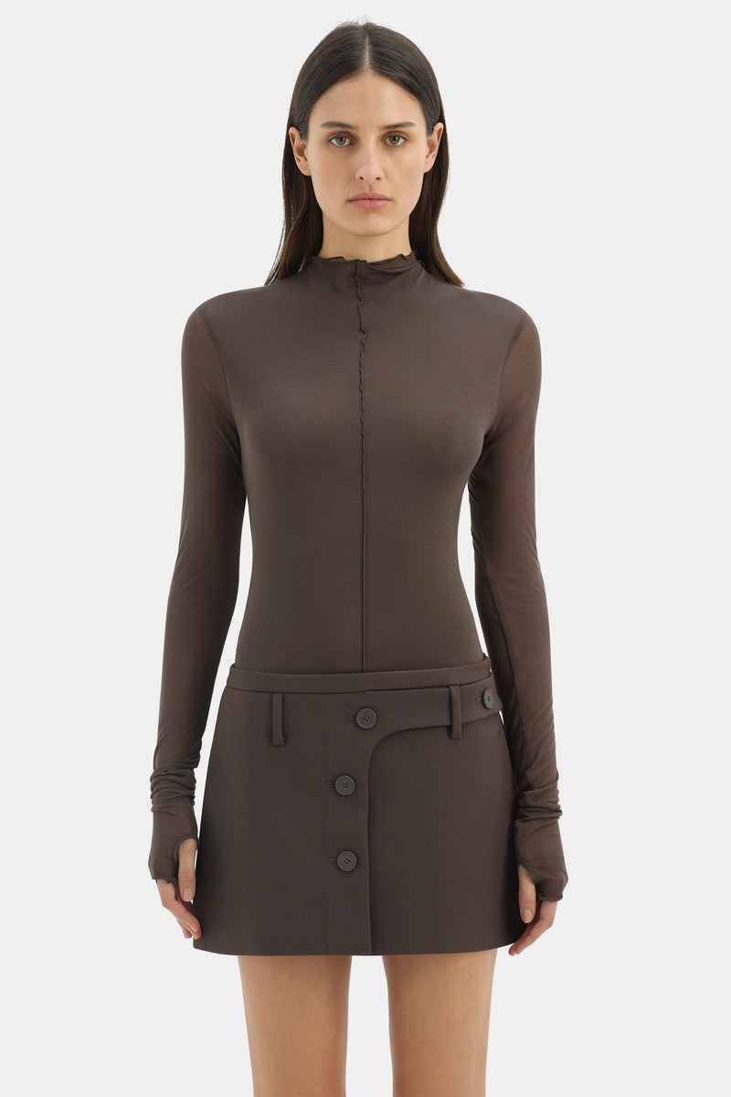 Sandrine Button Mini Skirt