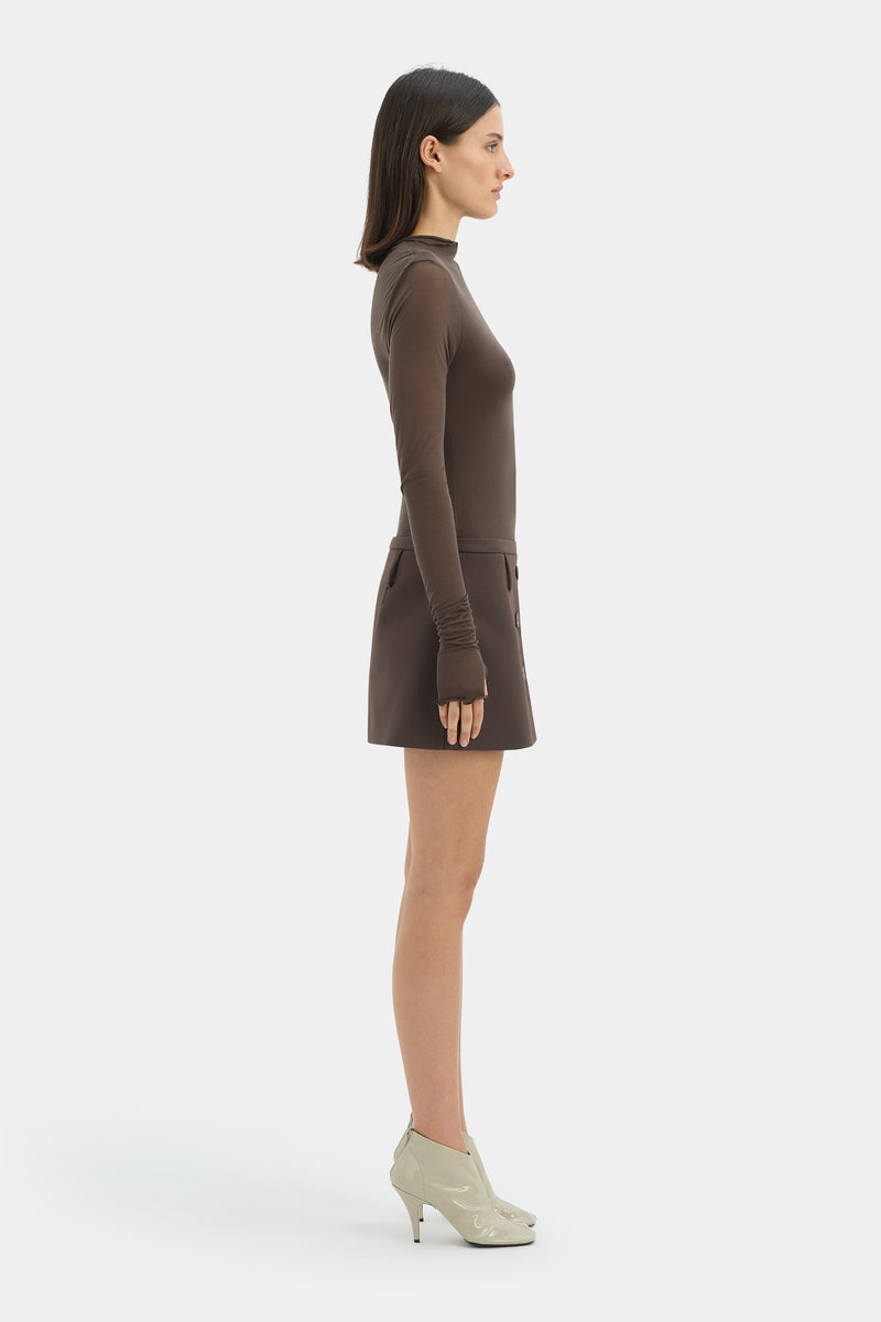Sandrine Button Mini Skirt