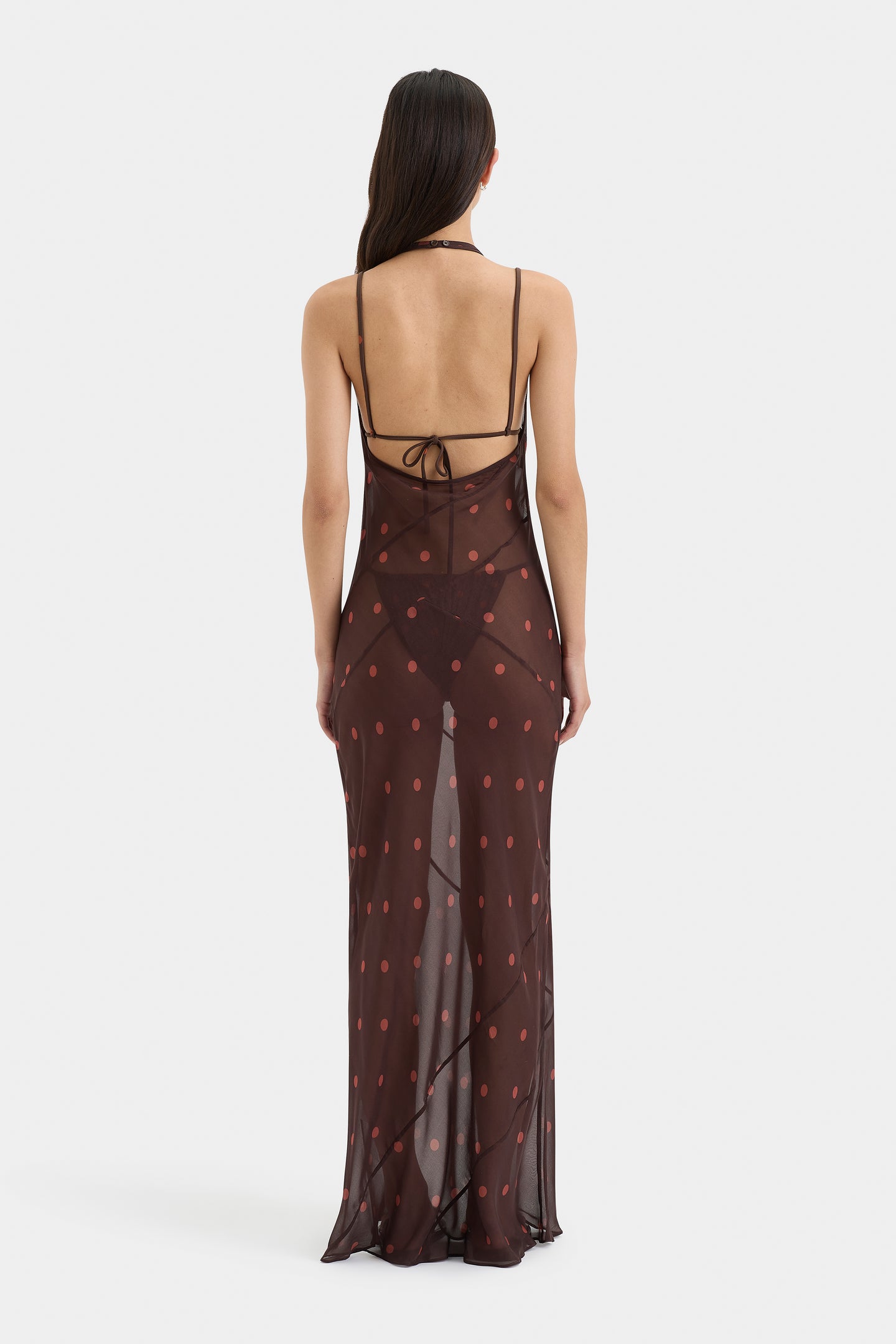 SIR the label Toni Halter Dress CHOCOLATE DOT