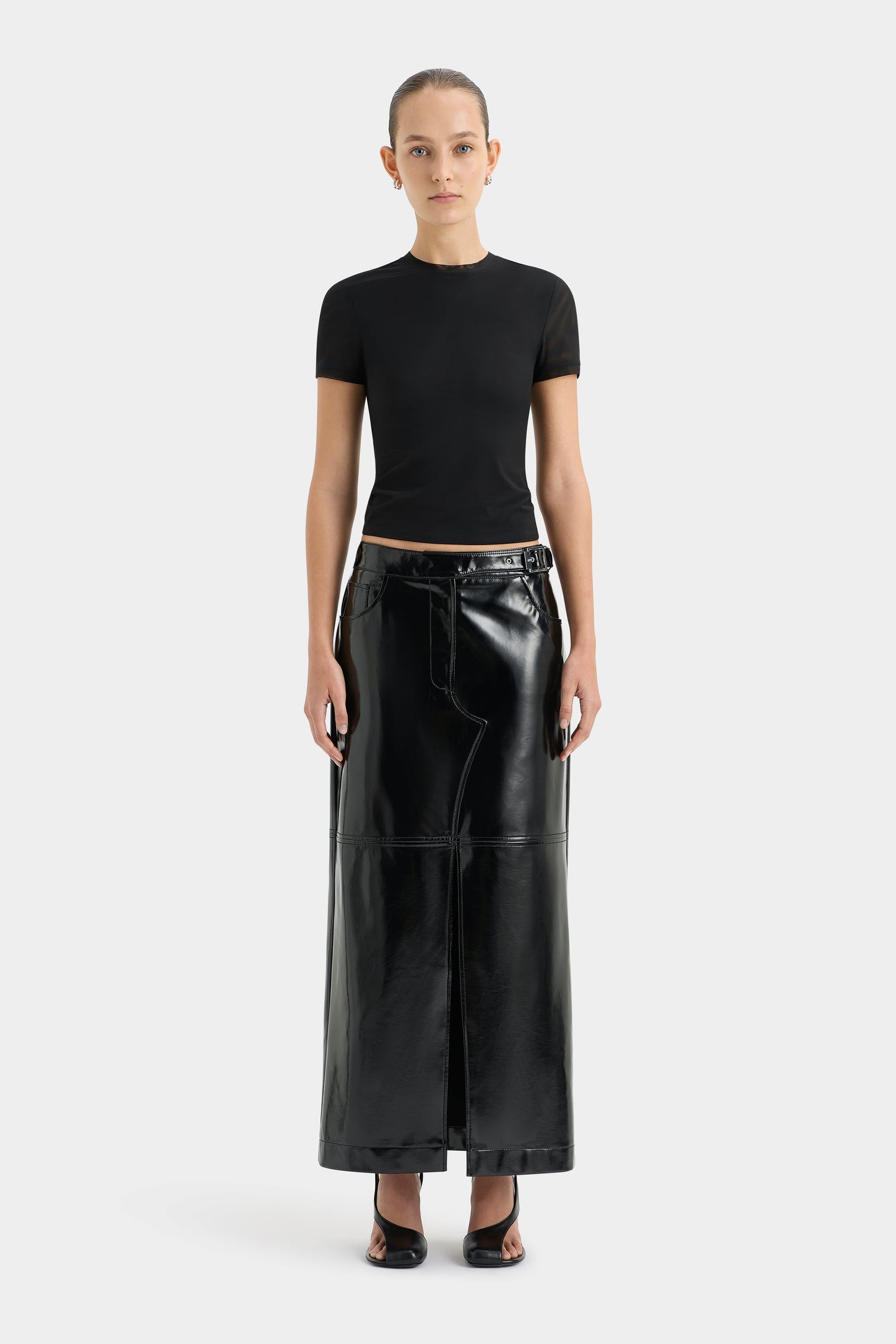 SIR the label Midnight Belted Skirt BLACK