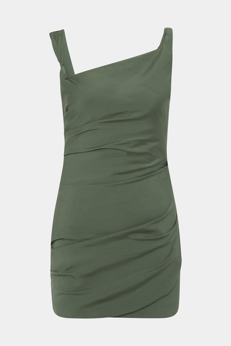 SIR the label Florent Twist Mini Dress Forest Green