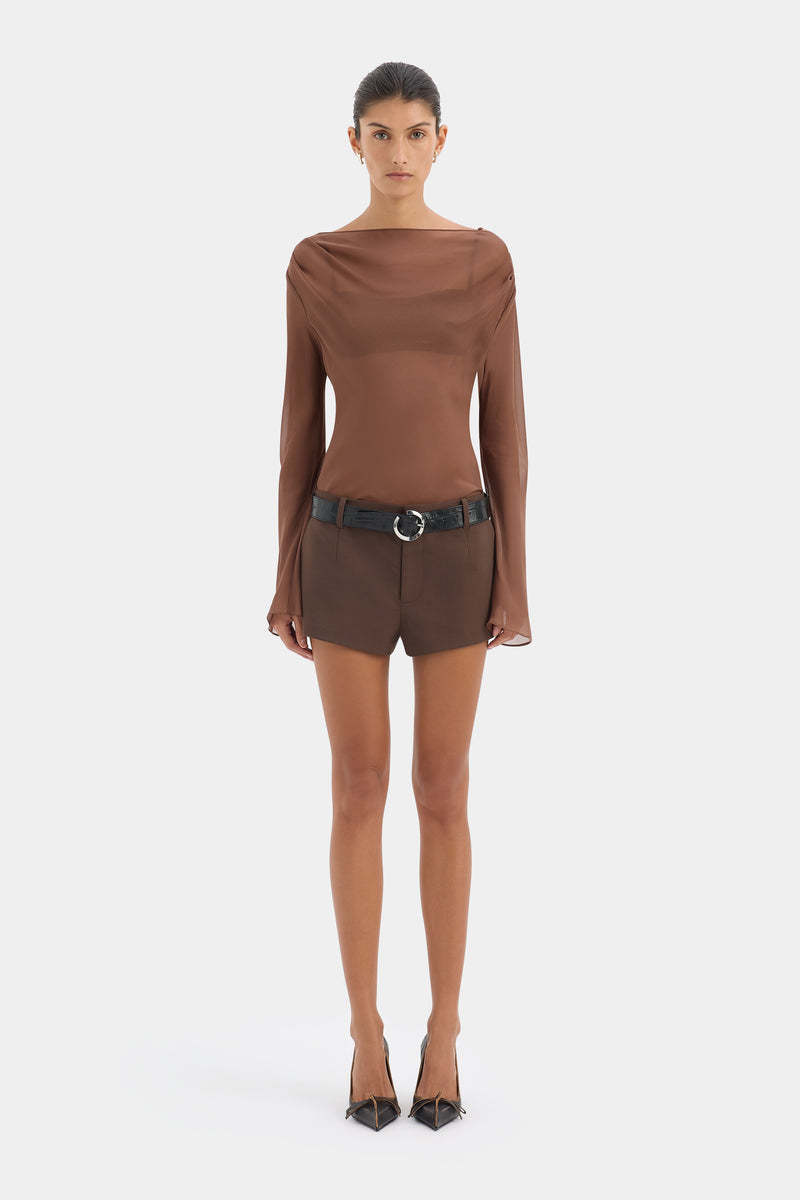 Strobe Long Sleeve Cowl Top