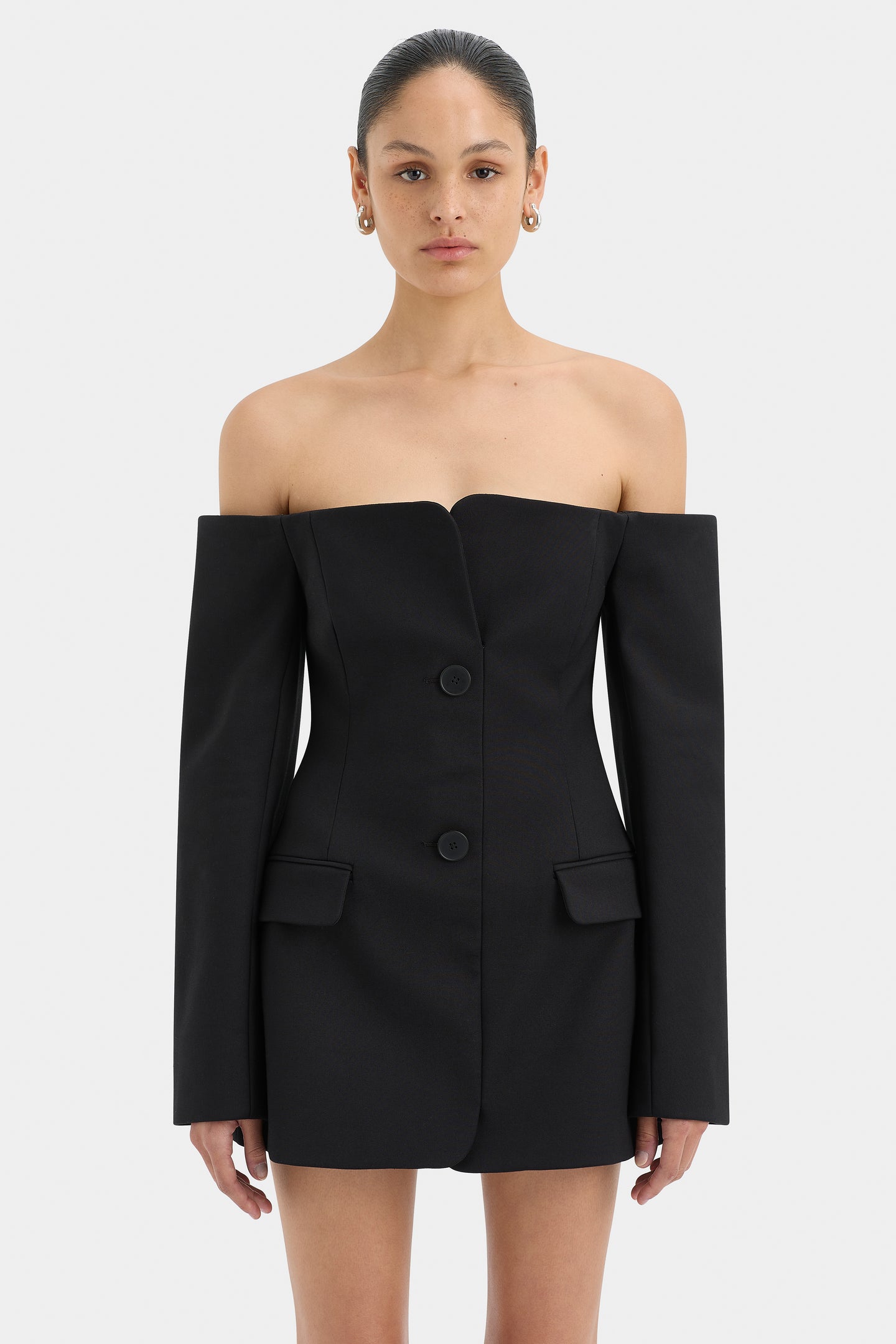 SIR the label Sandrine Tailored Mini Dress Black