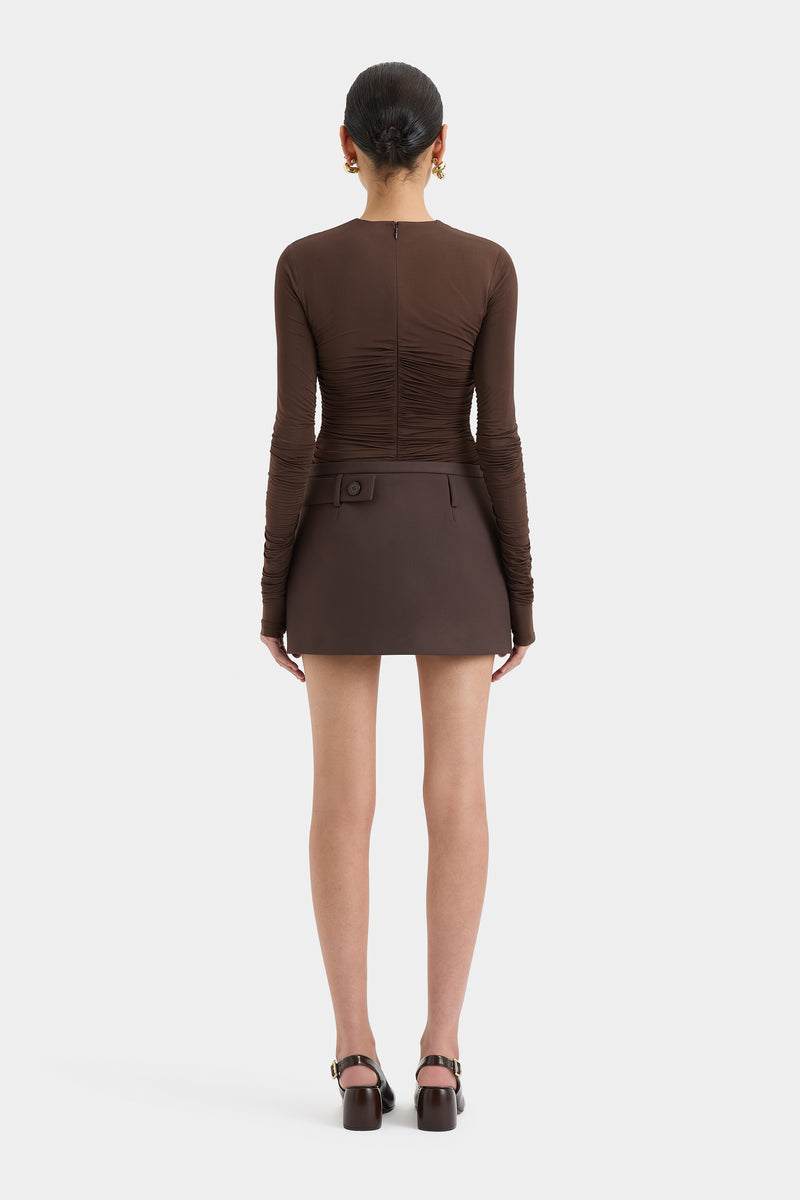 SIR the label Alessia Bodysuit CHOCOLATE