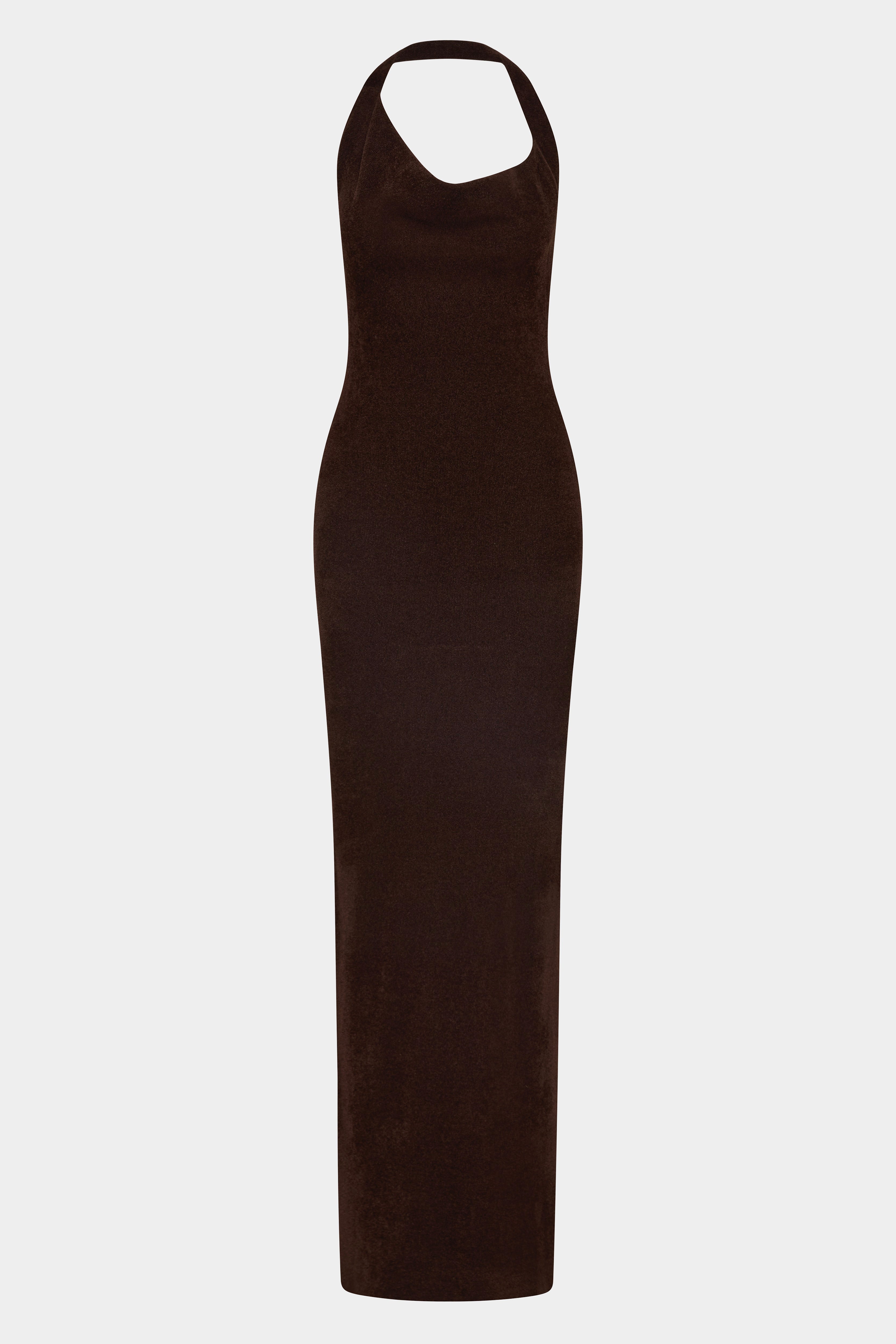 Violetta Drape Gown | Recycled Velour Halter Maxi | SIR.