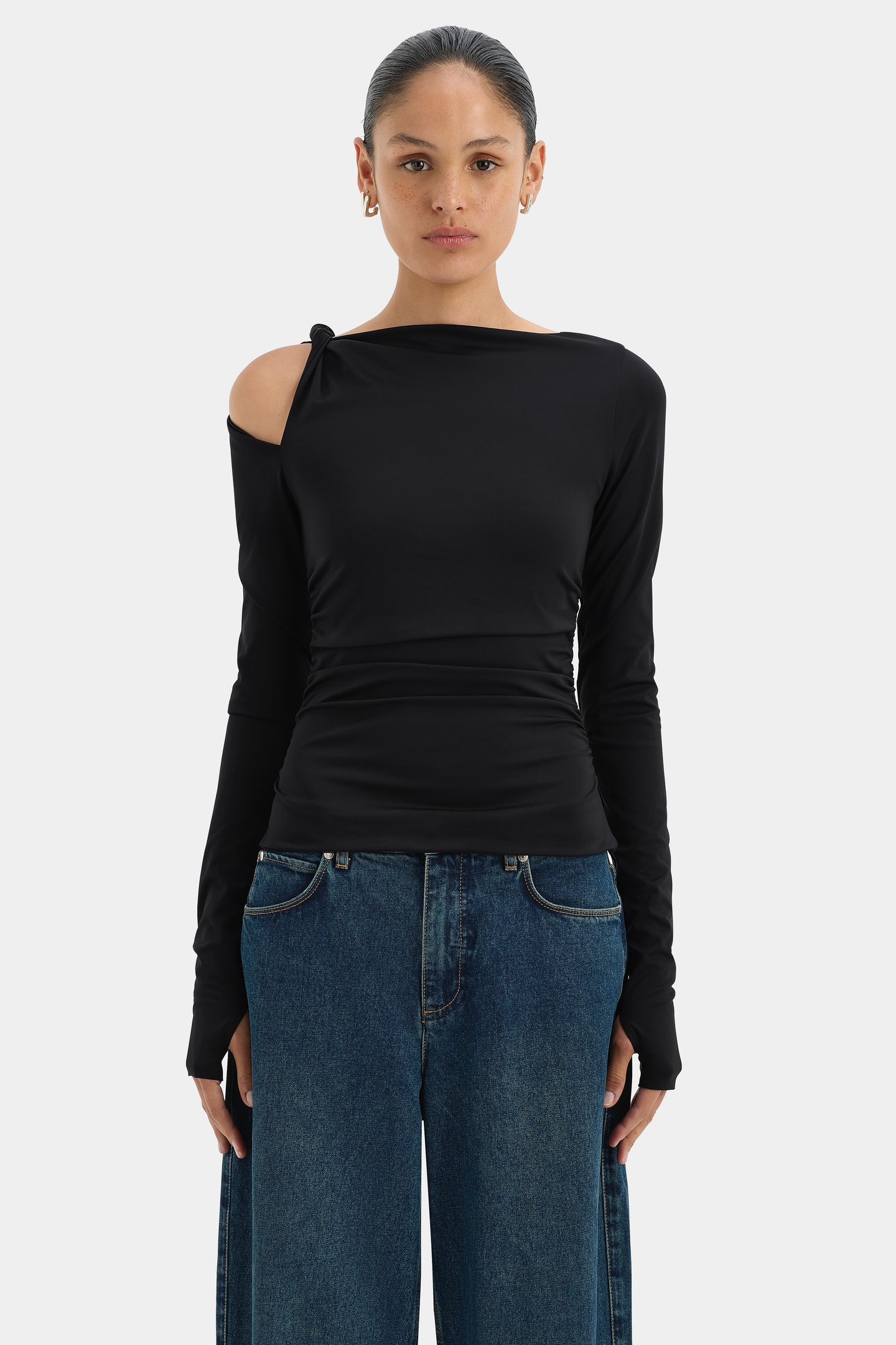 SIR the label Elm Long Sleeve Top Black