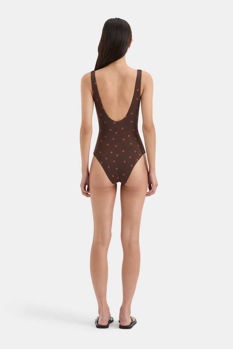 SIR the label Alina Tie One Piece CHOCOLATE DOT