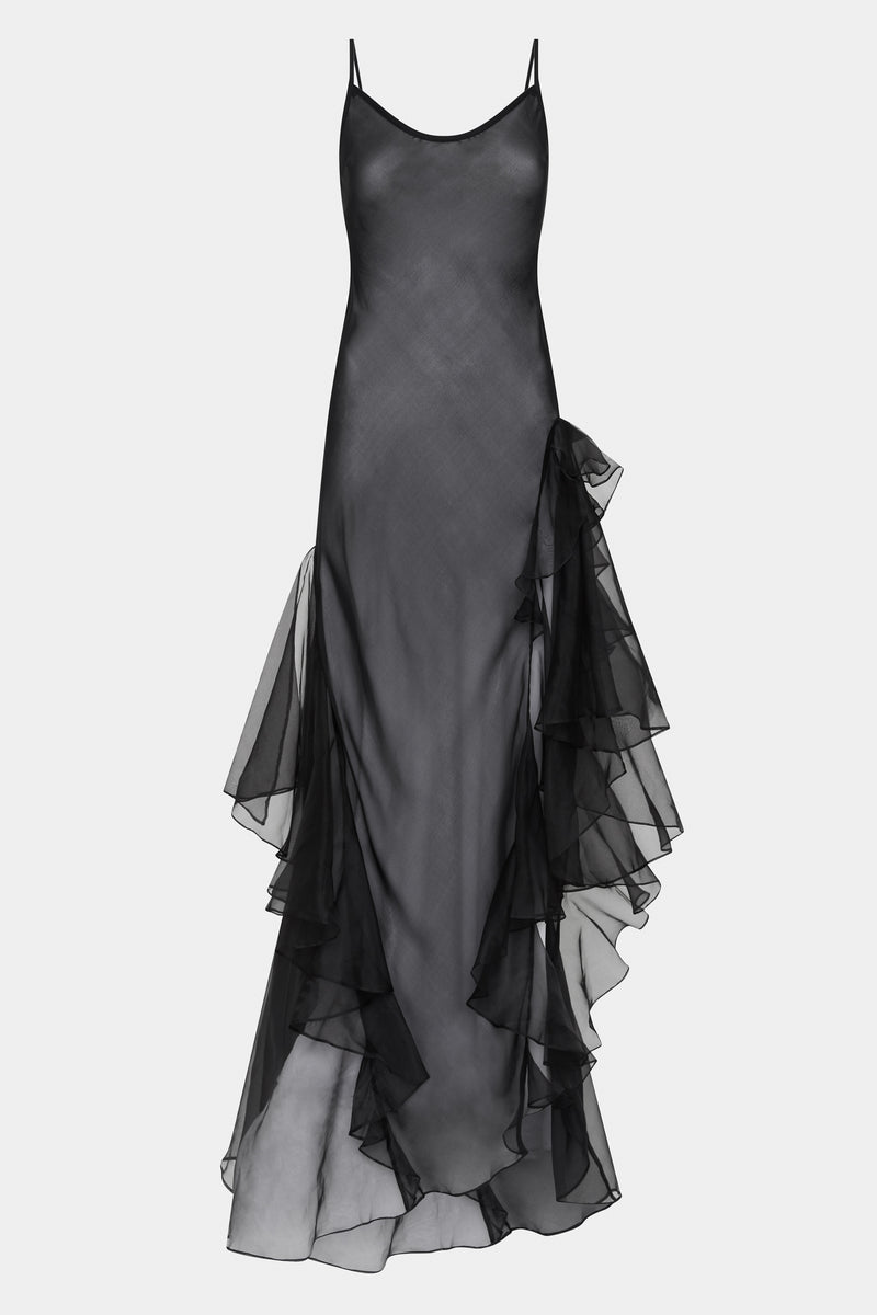 SIR the label Sage Flounce Gown BLACK