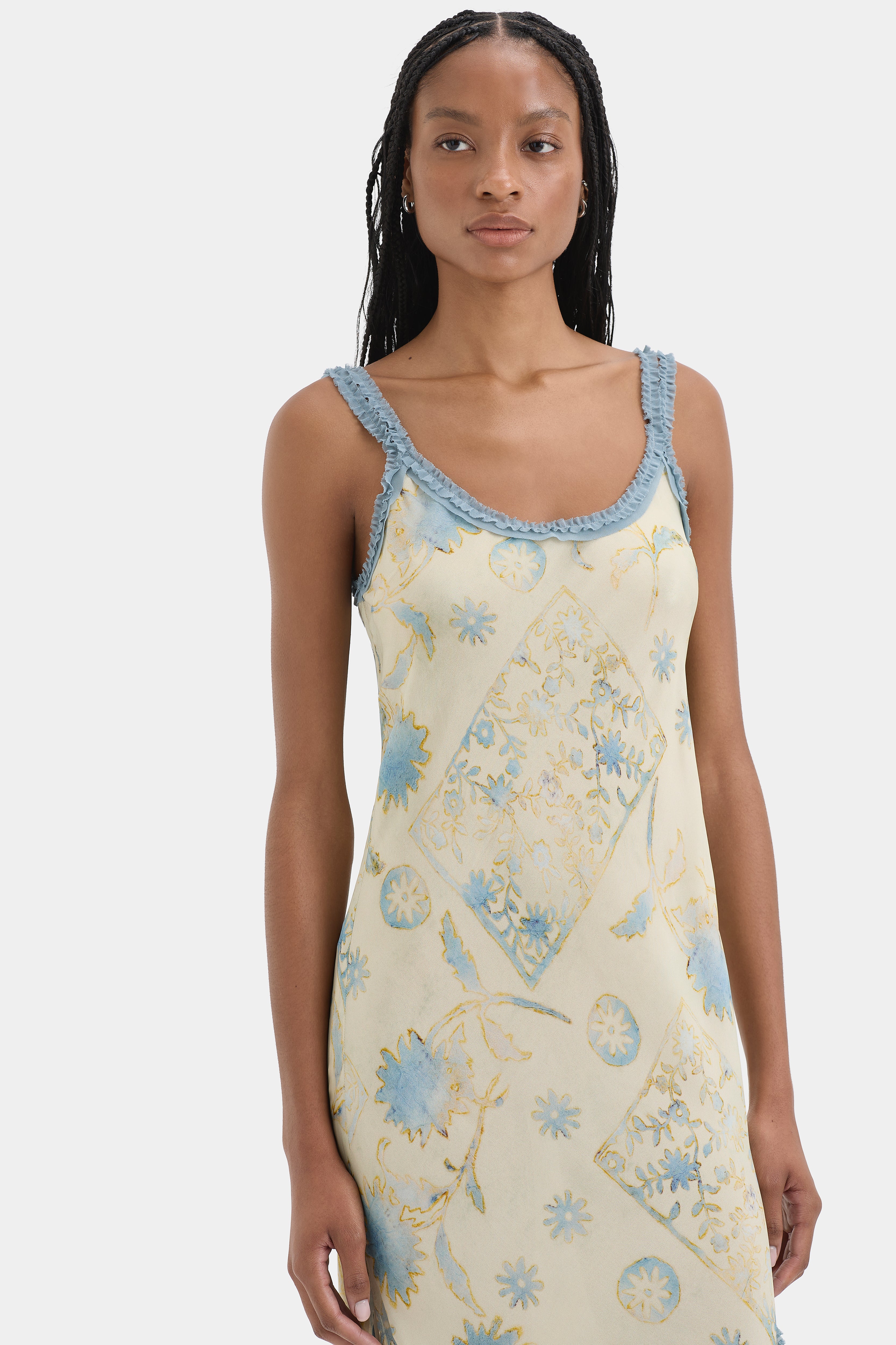 Cecile Ruffle Slip Dress