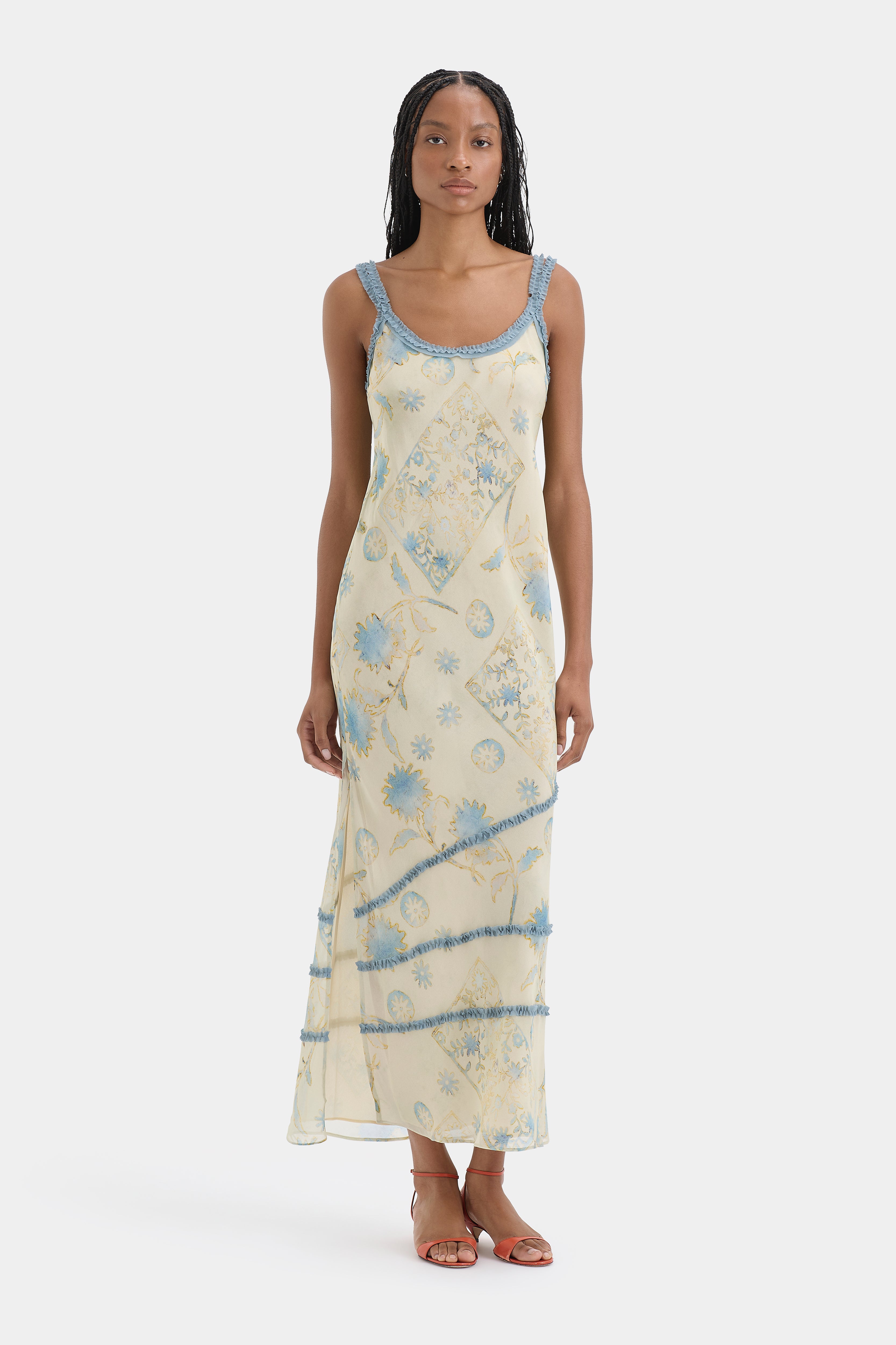 Cecile Ruffle Slip Dress