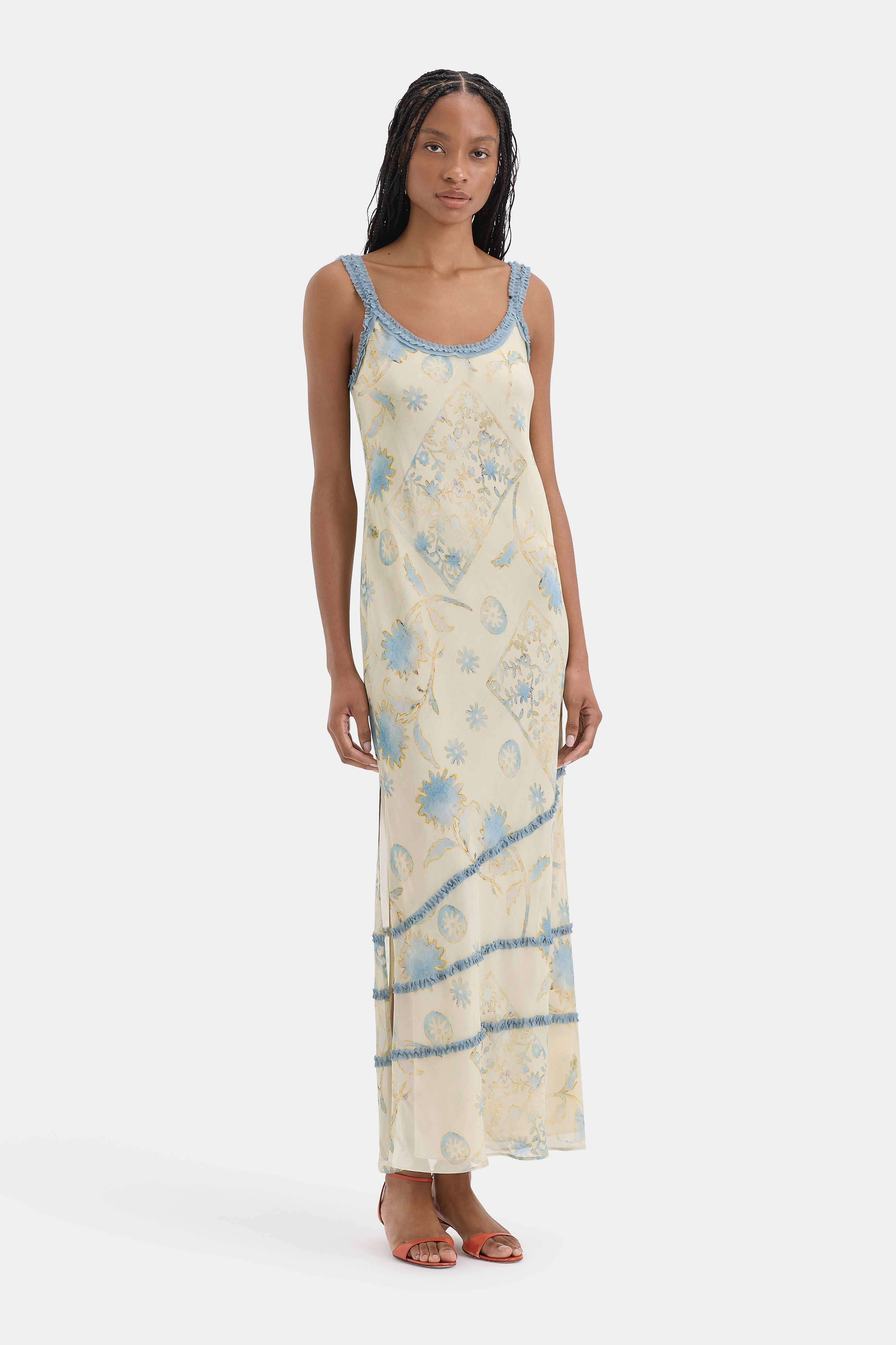 Cecile Ruffle Slip Dress