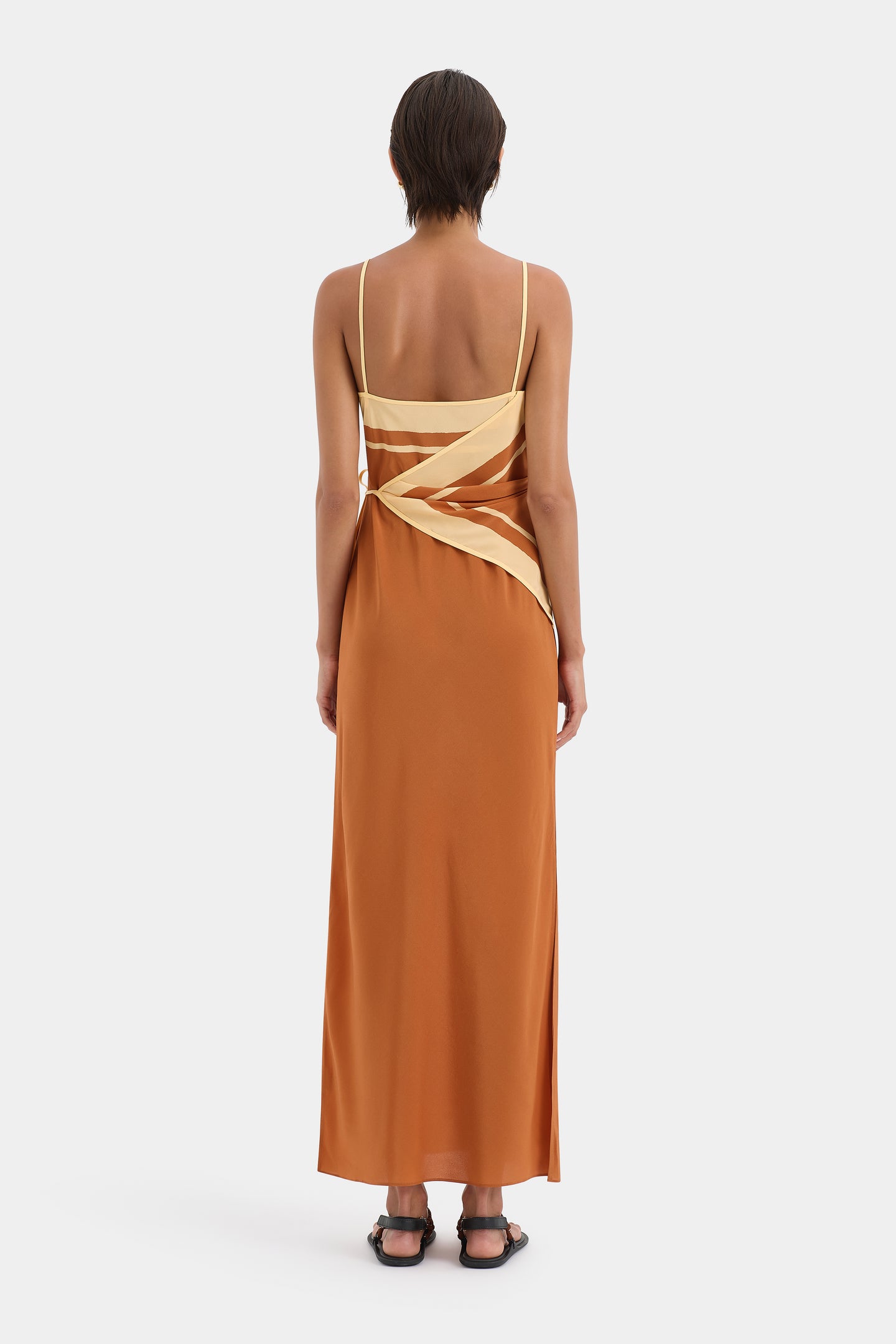 SIR the label Soma Scarf Midi Dress Rust