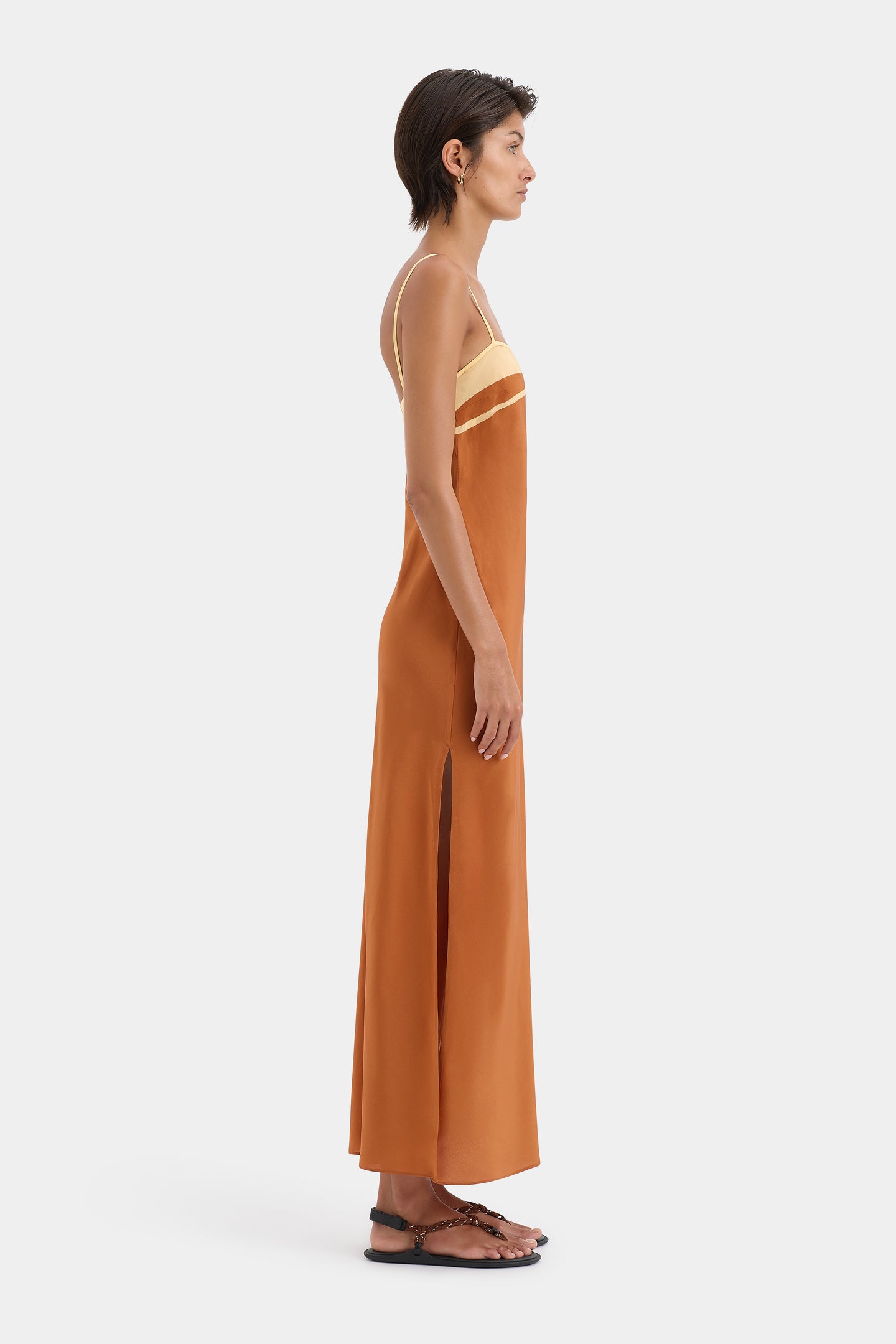 SIR the label Soma Scarf Midi Dress Rust